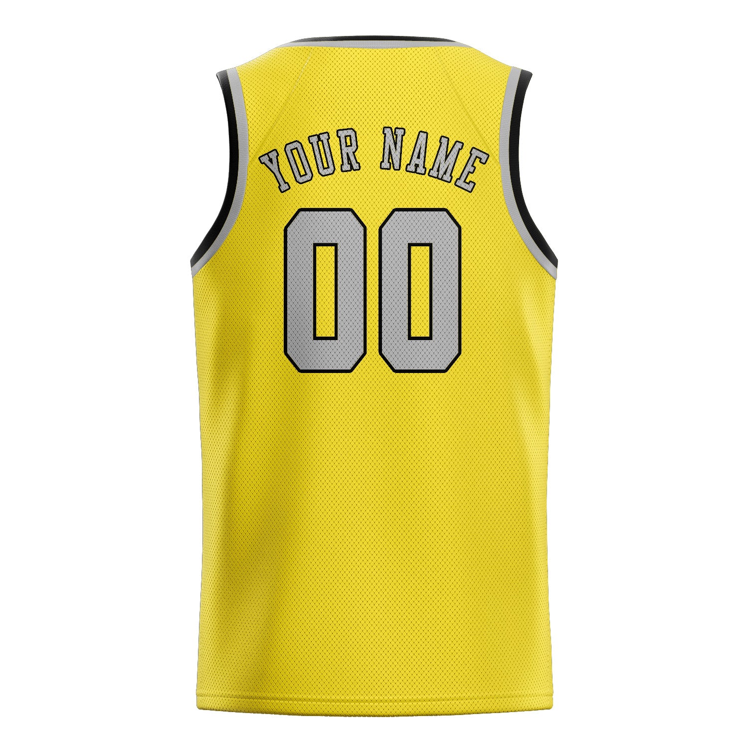 Maillot de basketball personnalisé jaune clair et gris