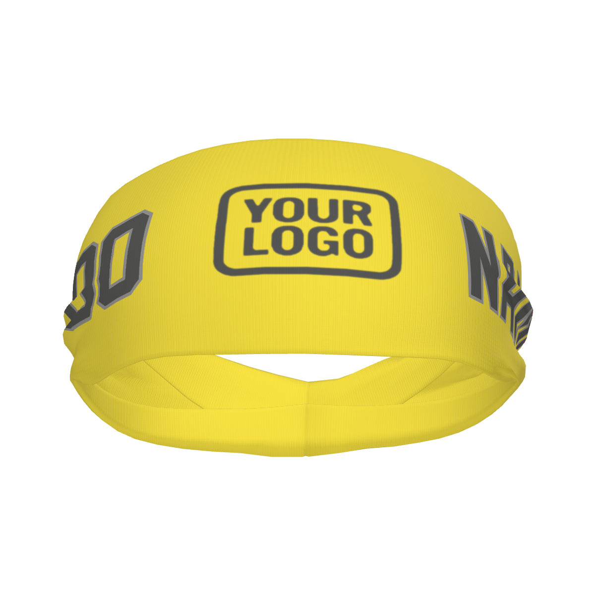 Bandeau de sport personnalisé jaune clair et gris foncé