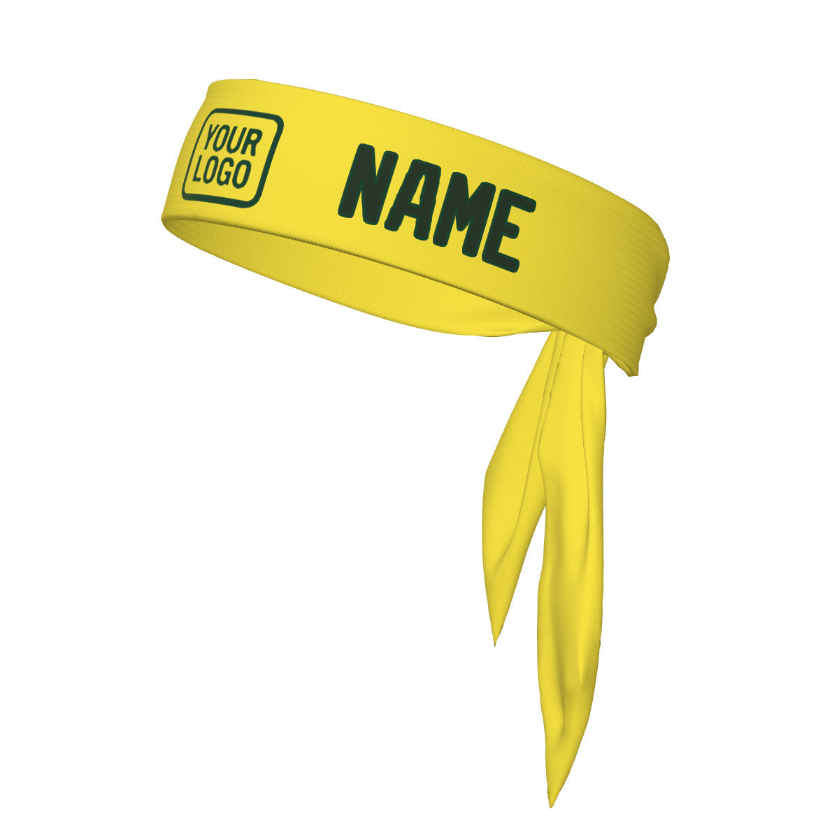 Bandeau personnalisé jaune clair et vert foncé