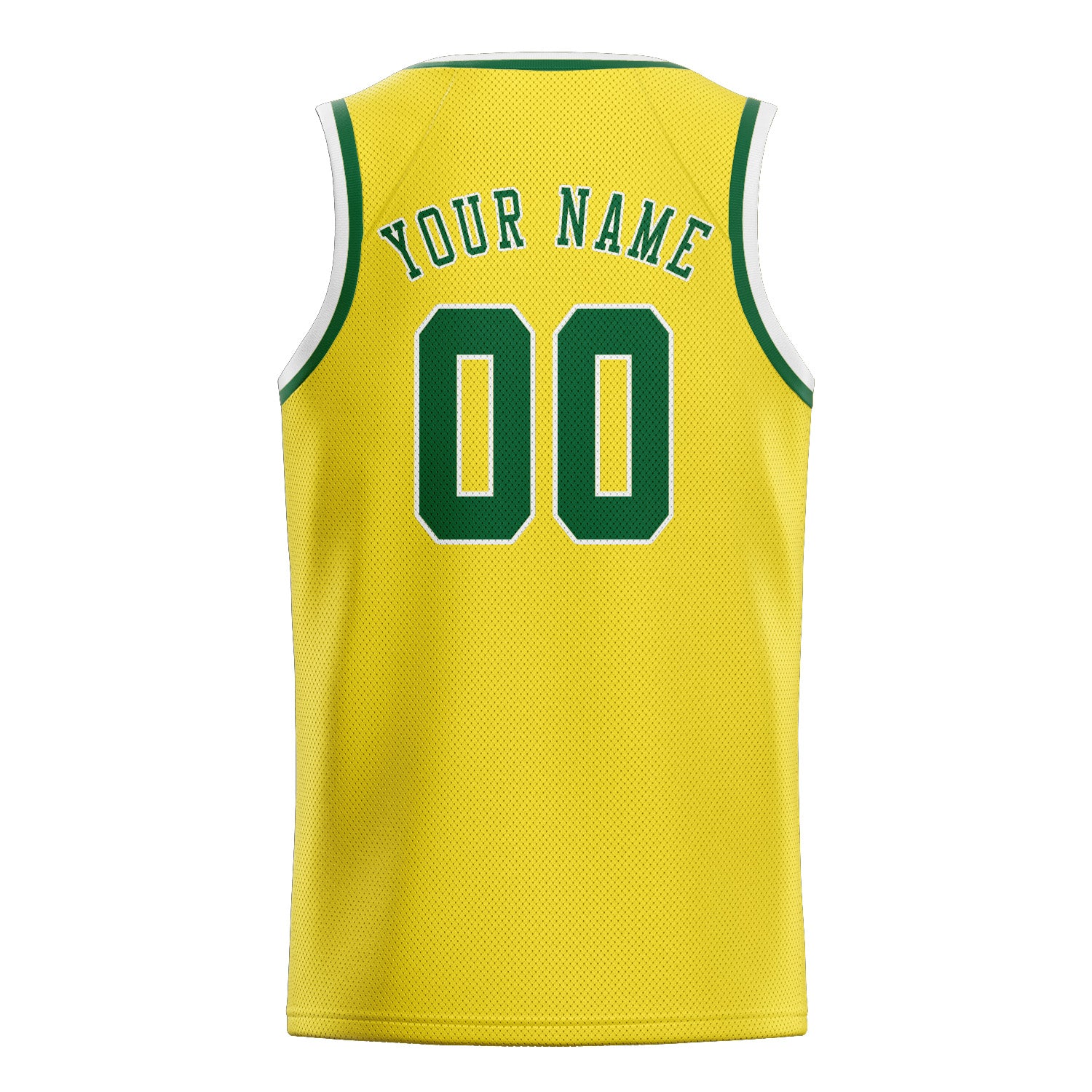 Maillot de basketball personnalisé jaune clair et vert