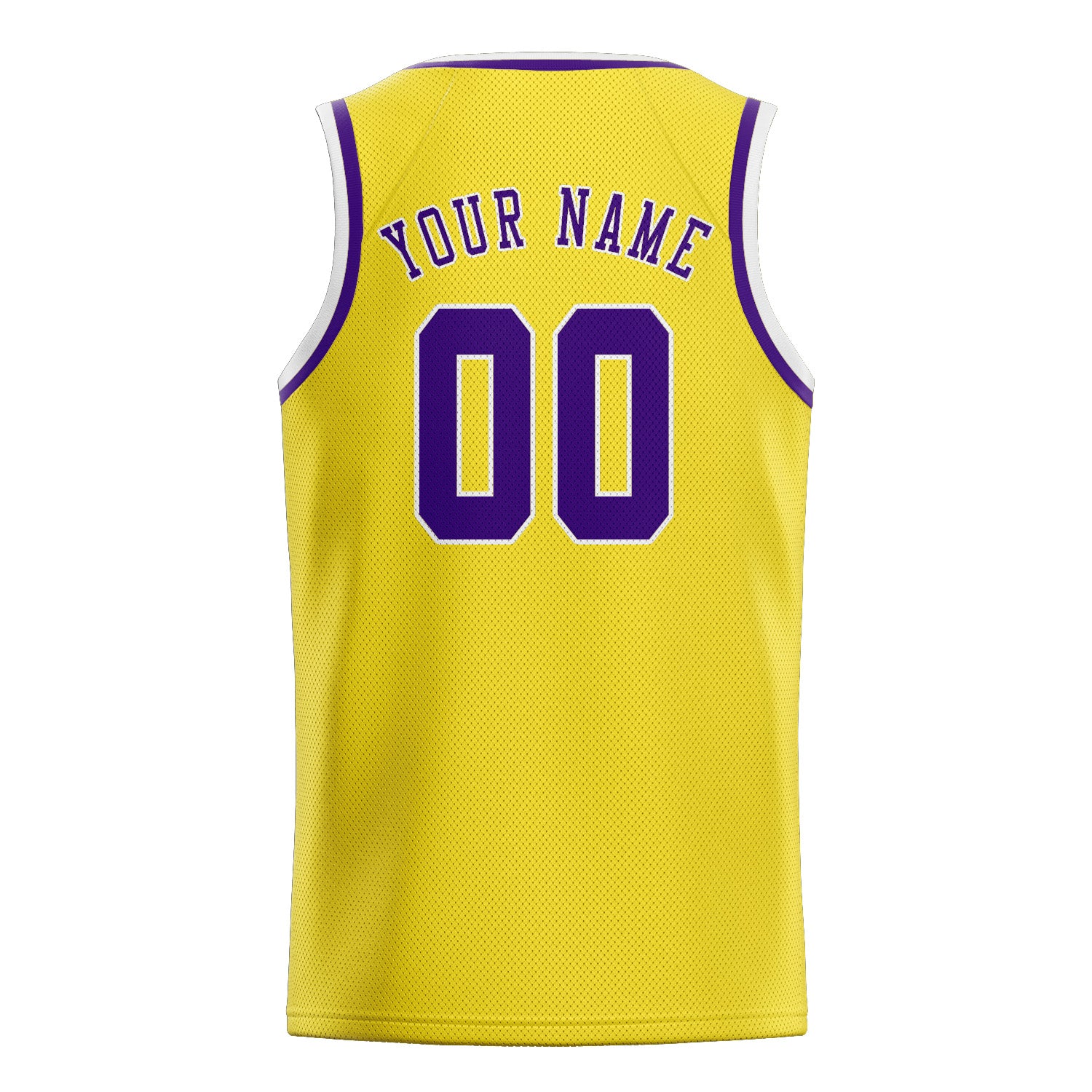 Maillot de basketball personnalisé jaune clair et violet