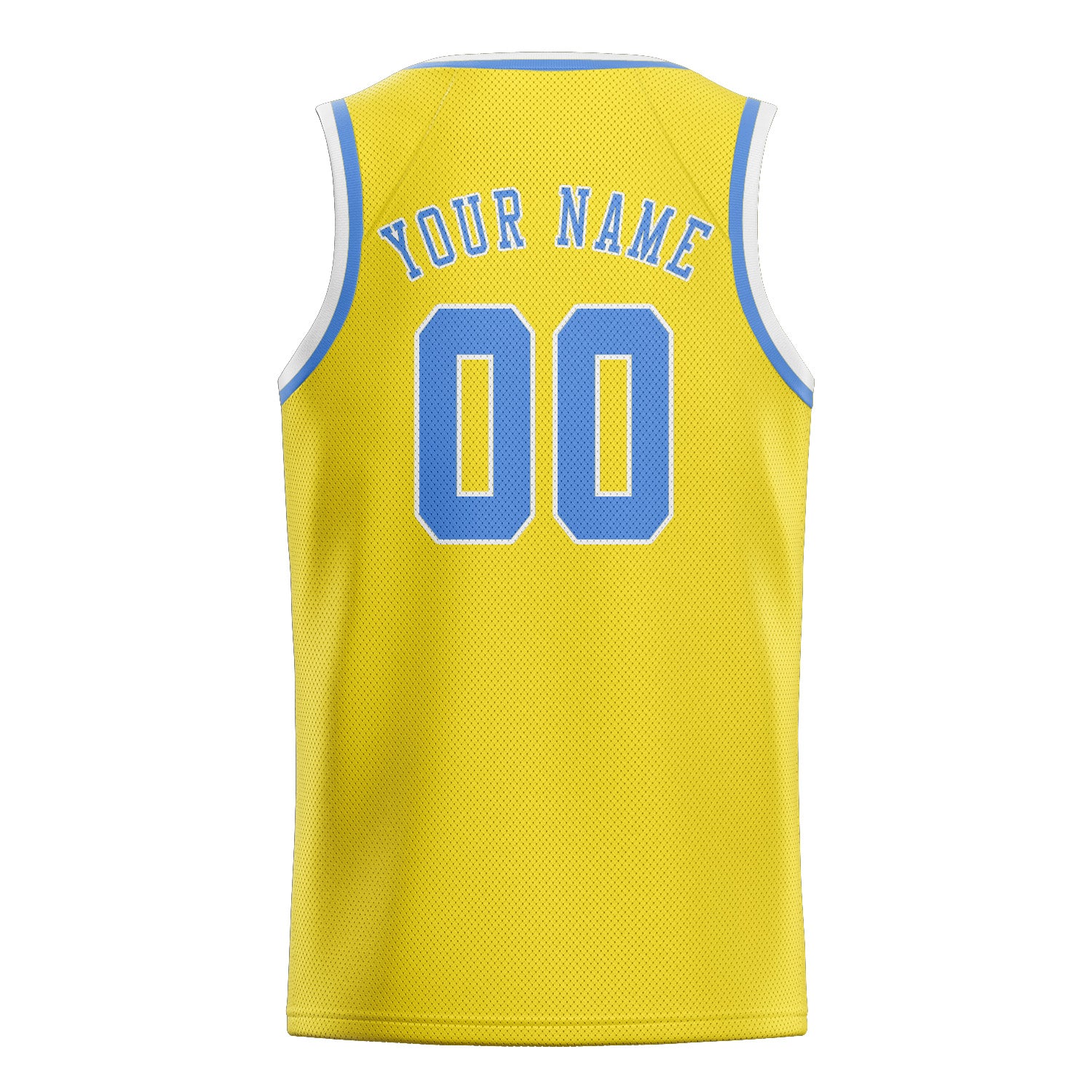 Maillot de basketball personnalisé jaune clair et bleu clair