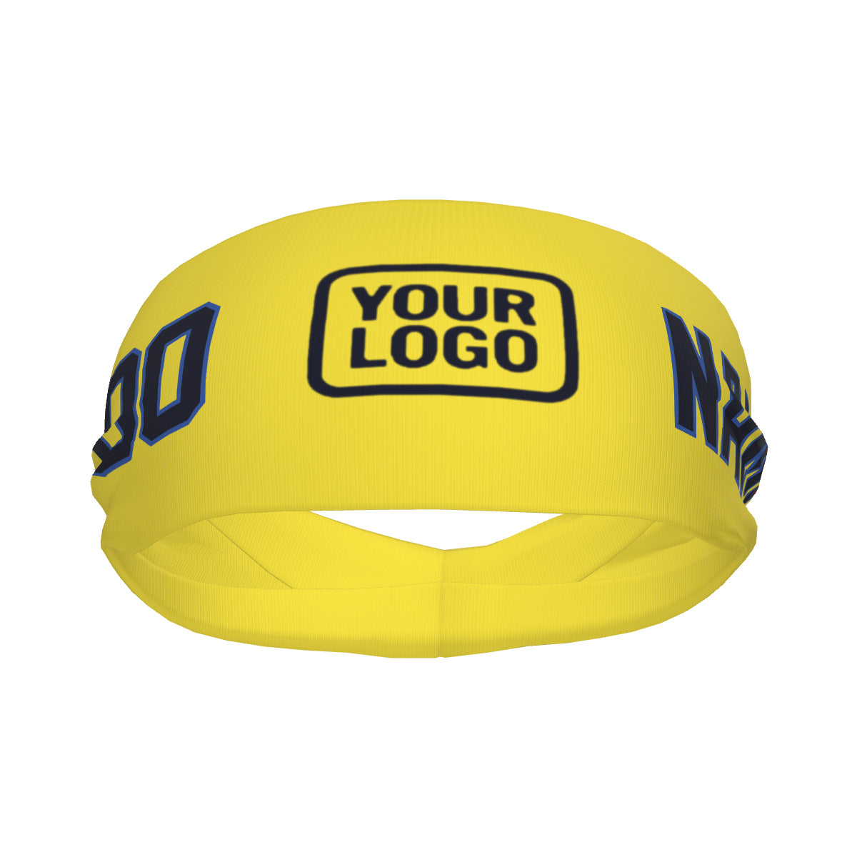 Custom Light Yellow Navy Sports headband