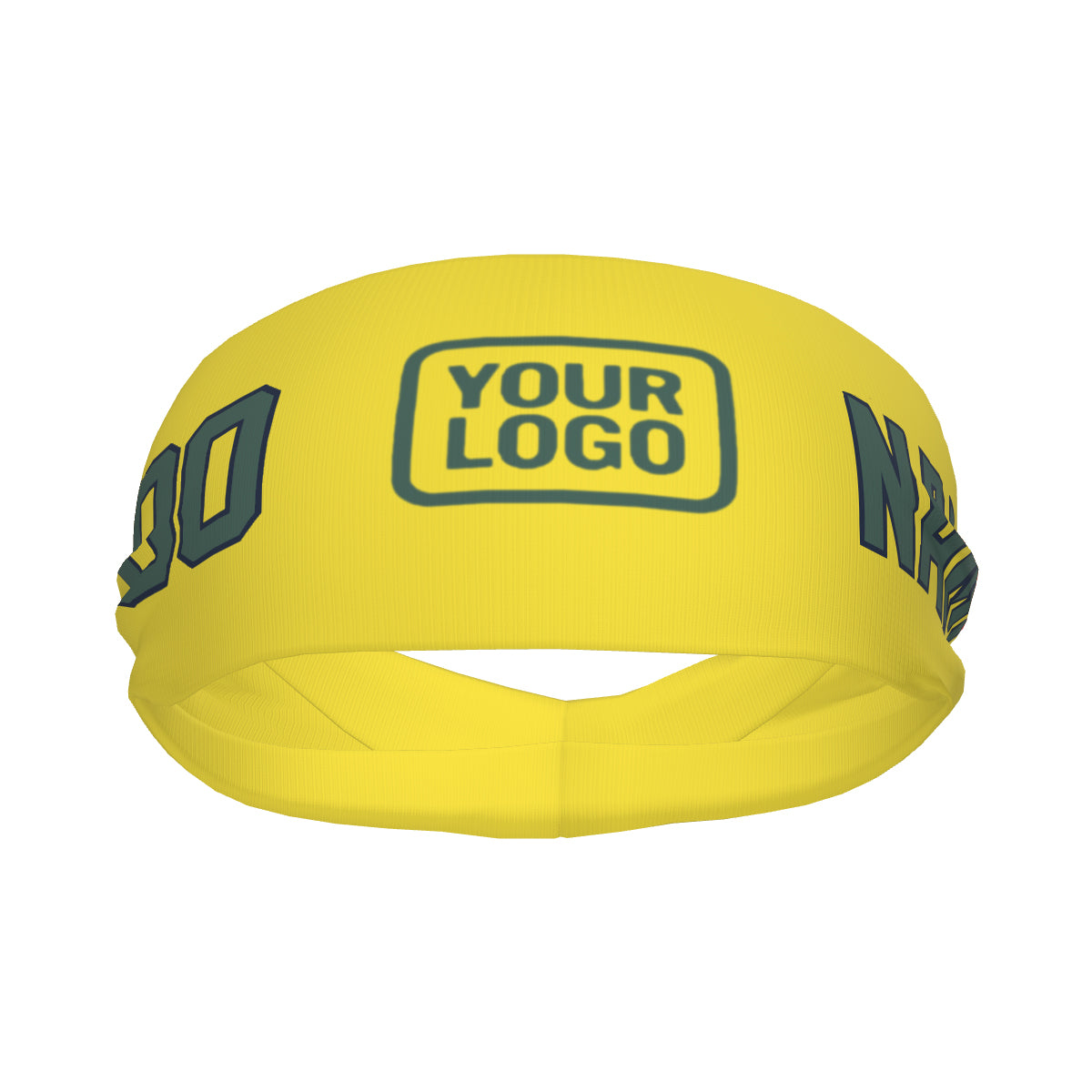 Bandeau de sport personnalisé jaune clair, bleu et vert