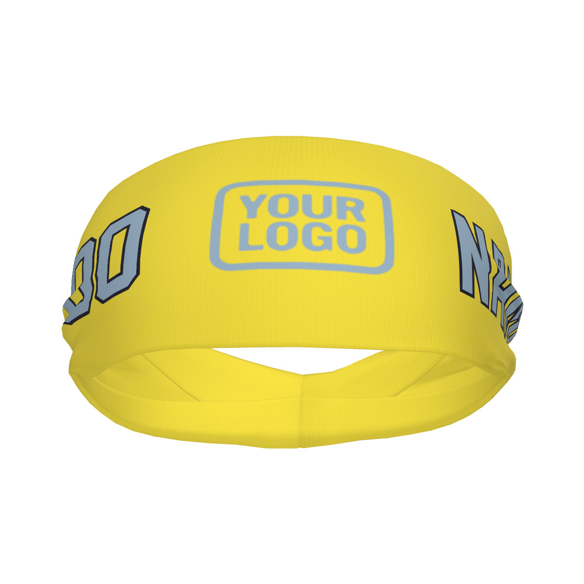Bandeau de sport personnalisé jaune clair/bleu clair