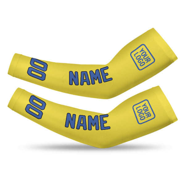 Custom Light Yellow Sky Blue Arm Sleeve