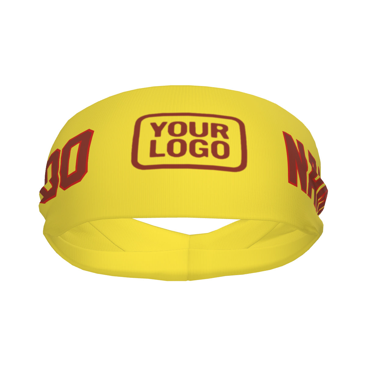 Bandeau de sport personnalisé jaune clair corail rouge