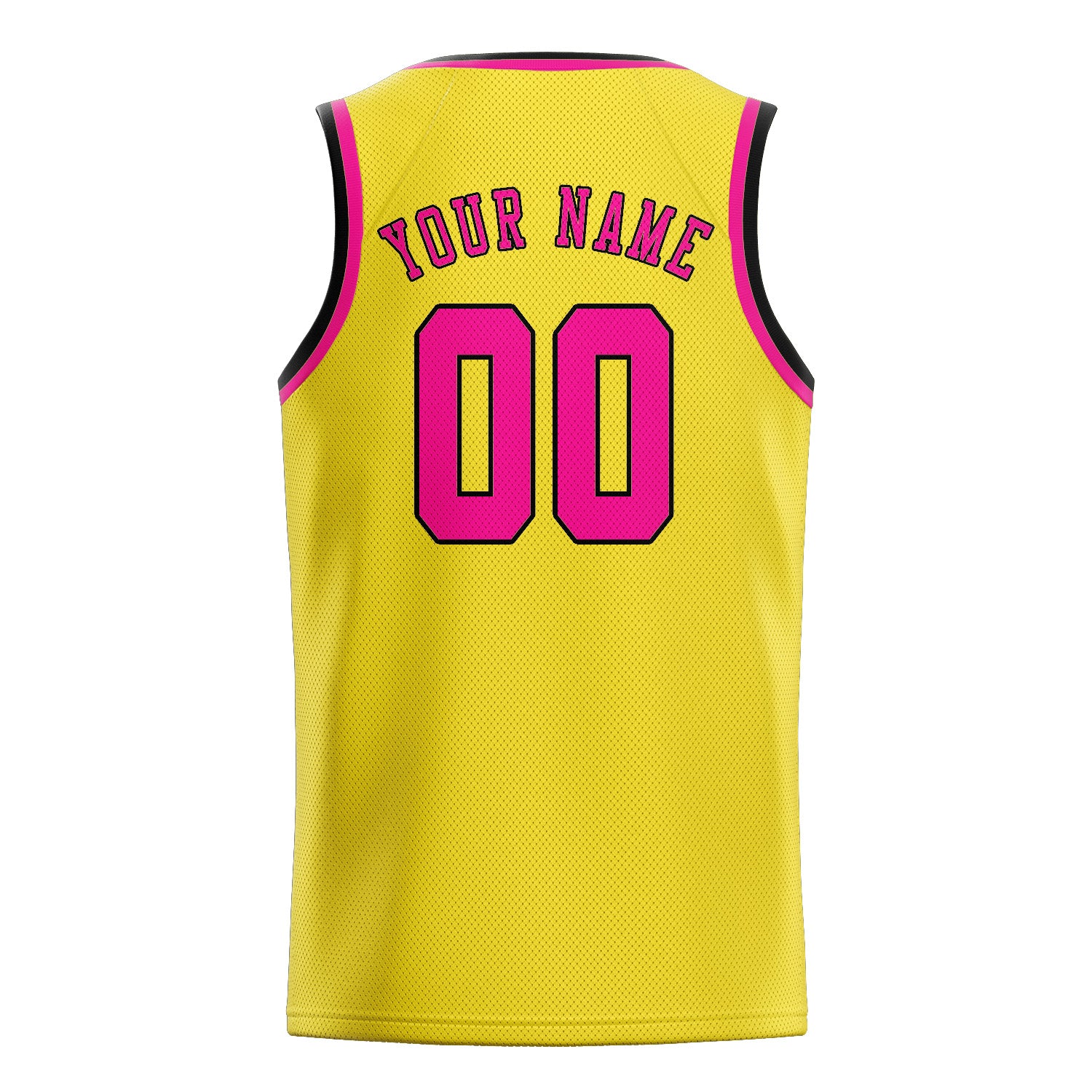 Maillot de basketball personnalisé jaune clair et rose