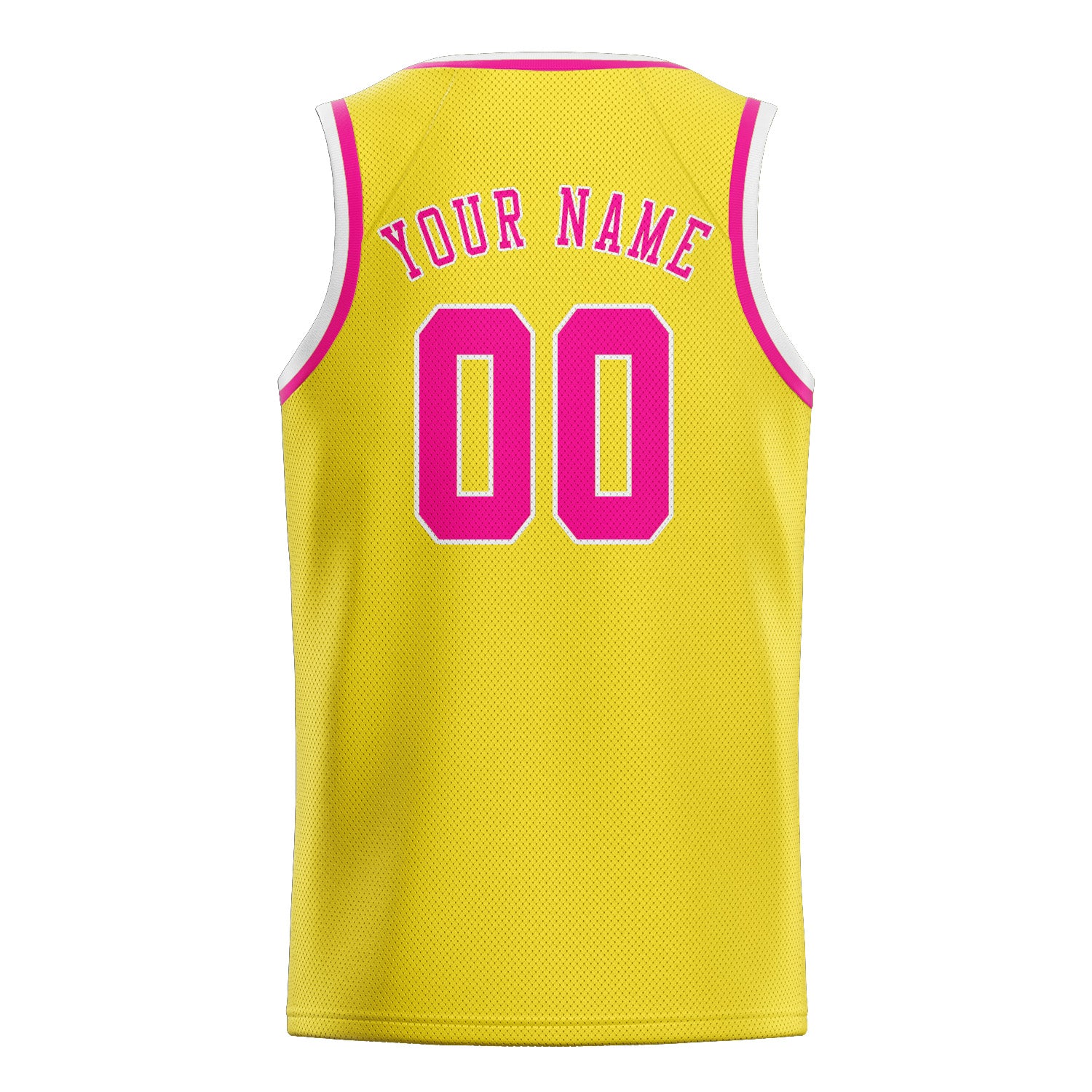 Maillot de basketball personnalisé jaune clair et rose