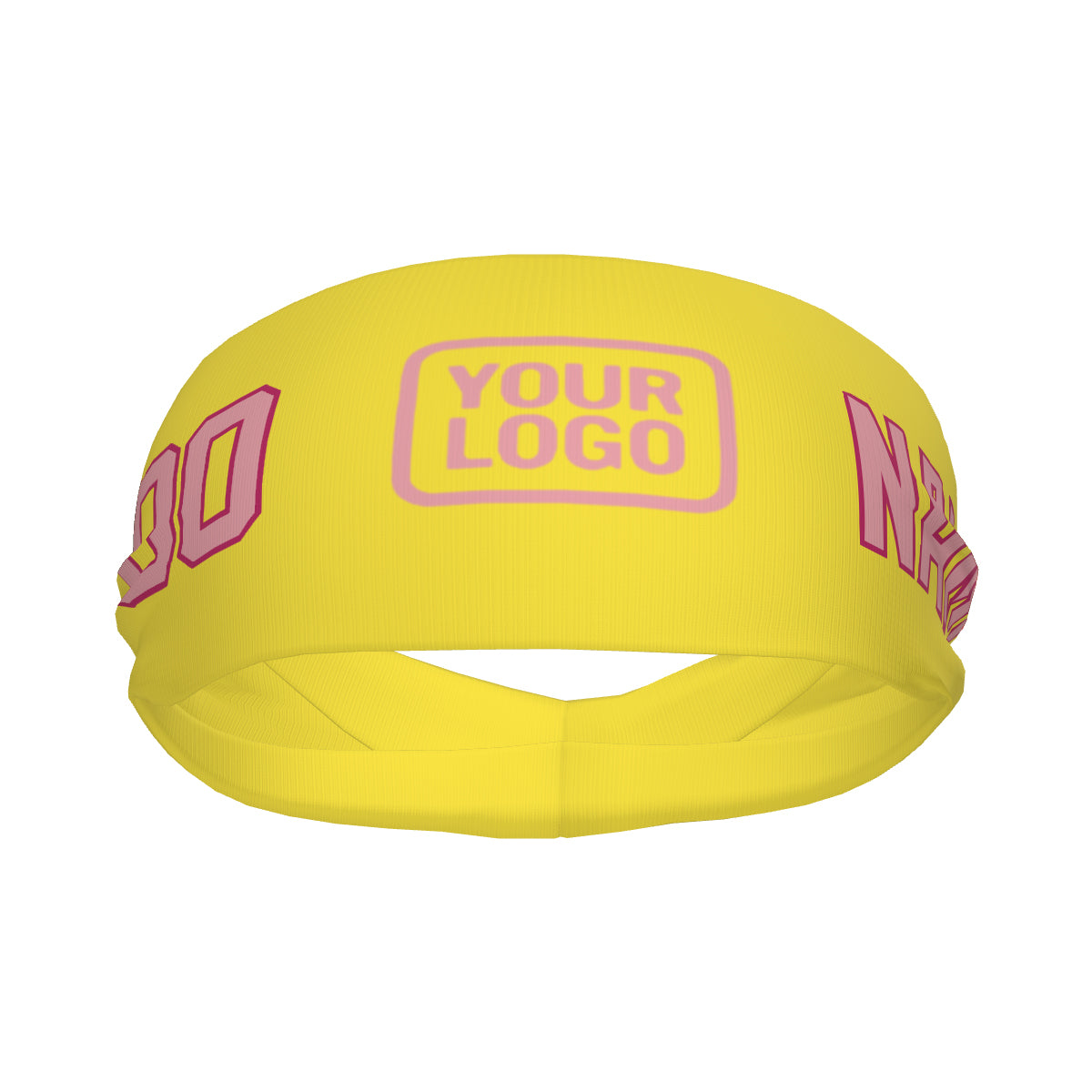 Bandeau de sport personnalisé jaune clair et rose clair