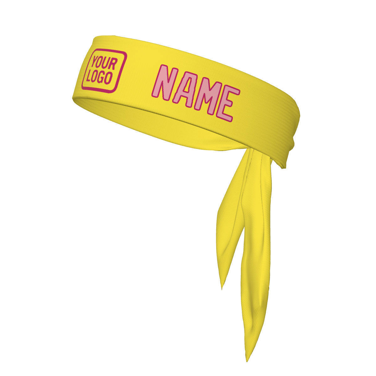 Bandeau personnalisé jaune clair et rose clair