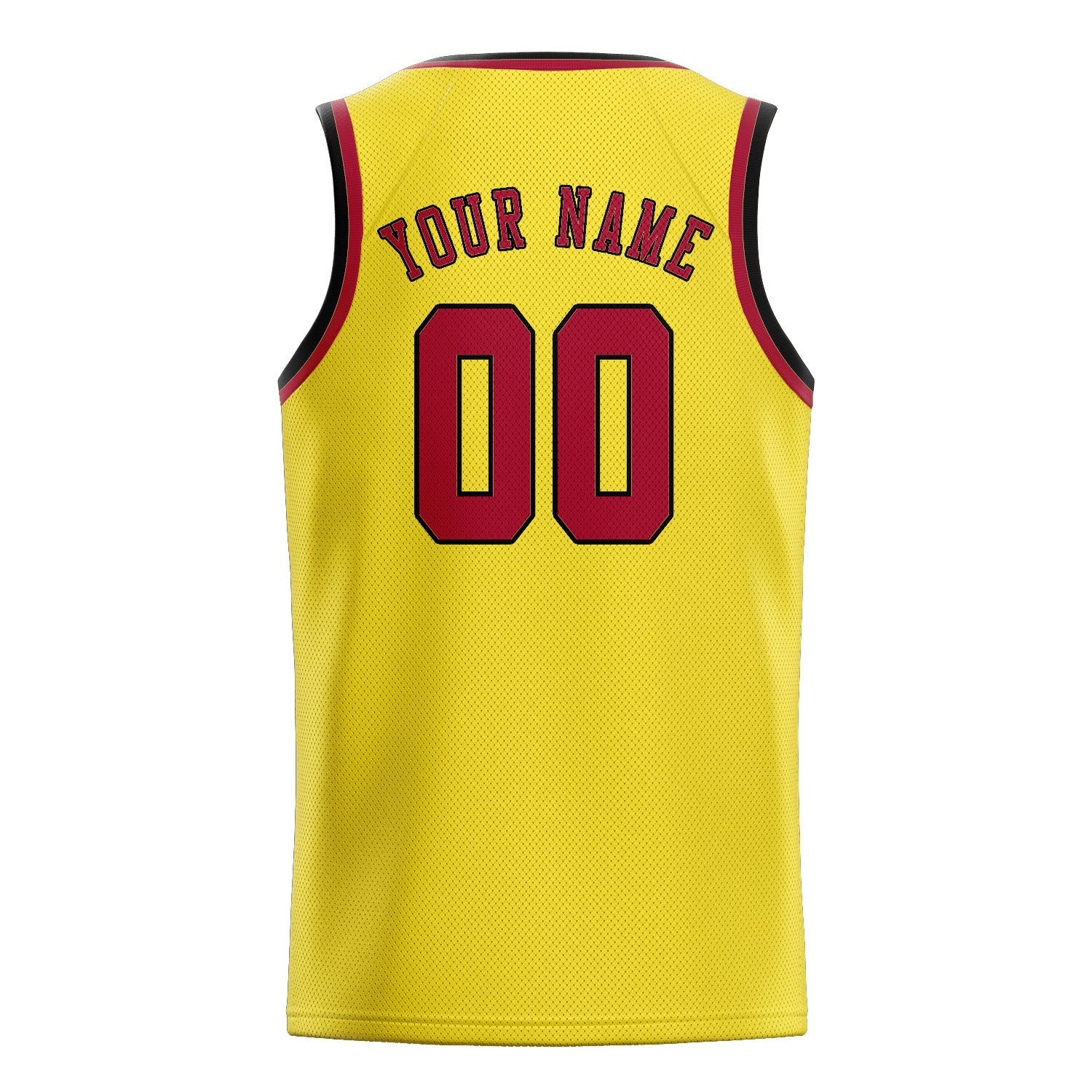 Maillot de basketball personnalisé jaune clair et rouge