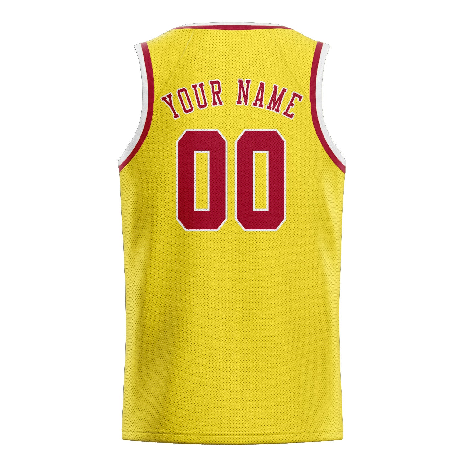 Maillot de basketball personnalisé jaune clair et rouge