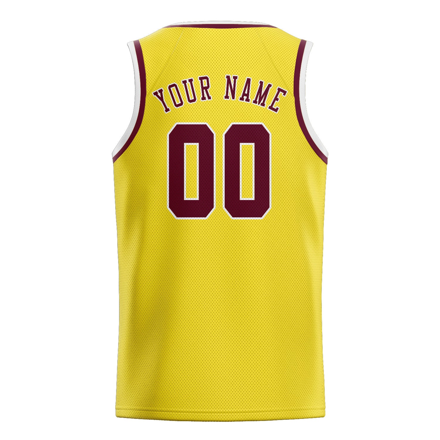 Maillot de basketball personnalisé jaune clair et rouge cramoisi