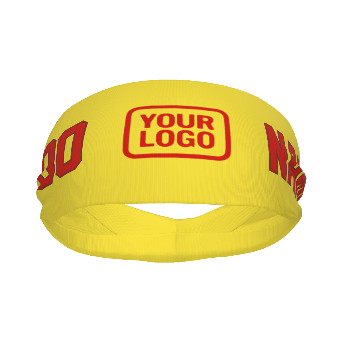 Bandeau de sport personnalisé jaune clair, orange et rouge