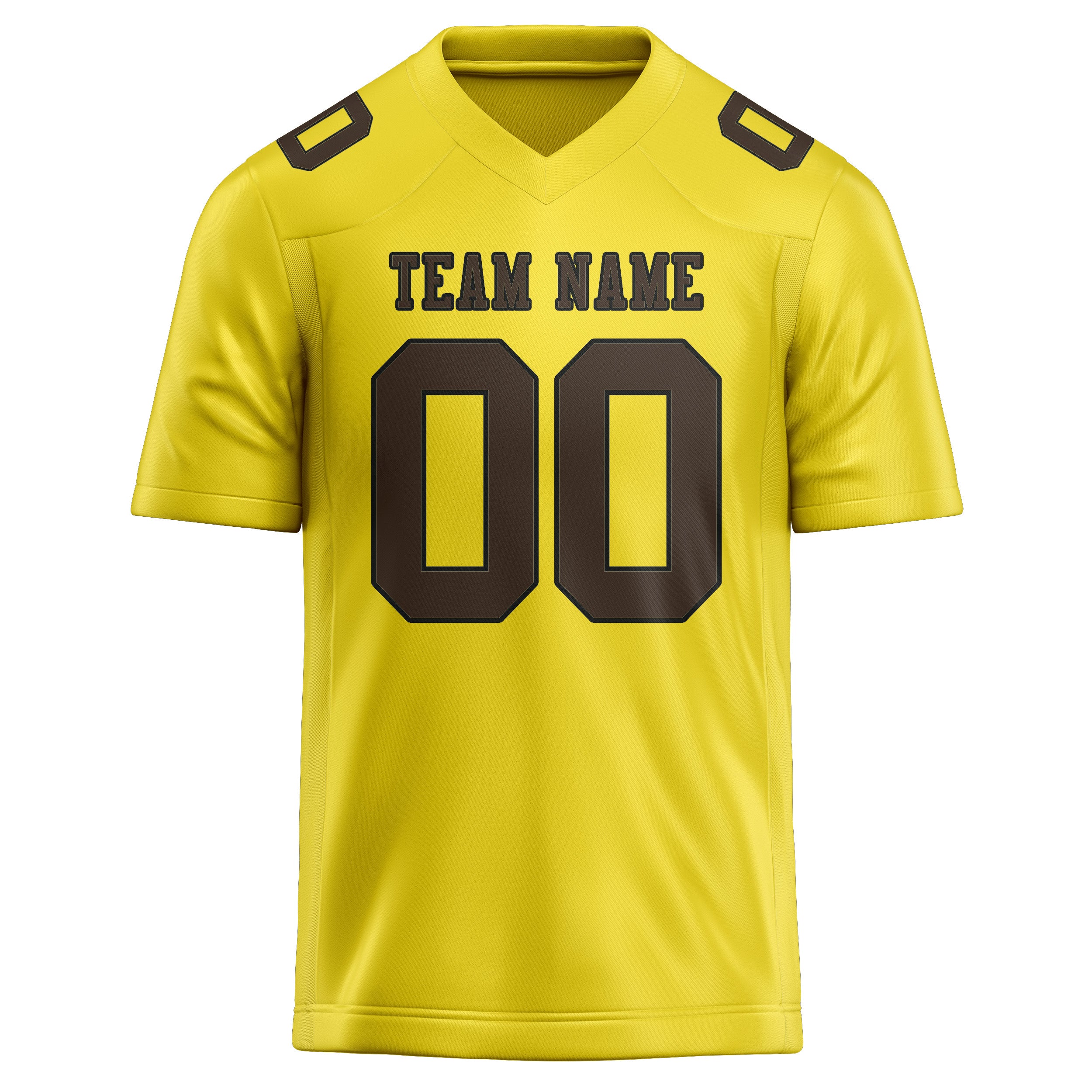Maillot de football personnalisé jaune clair et marron