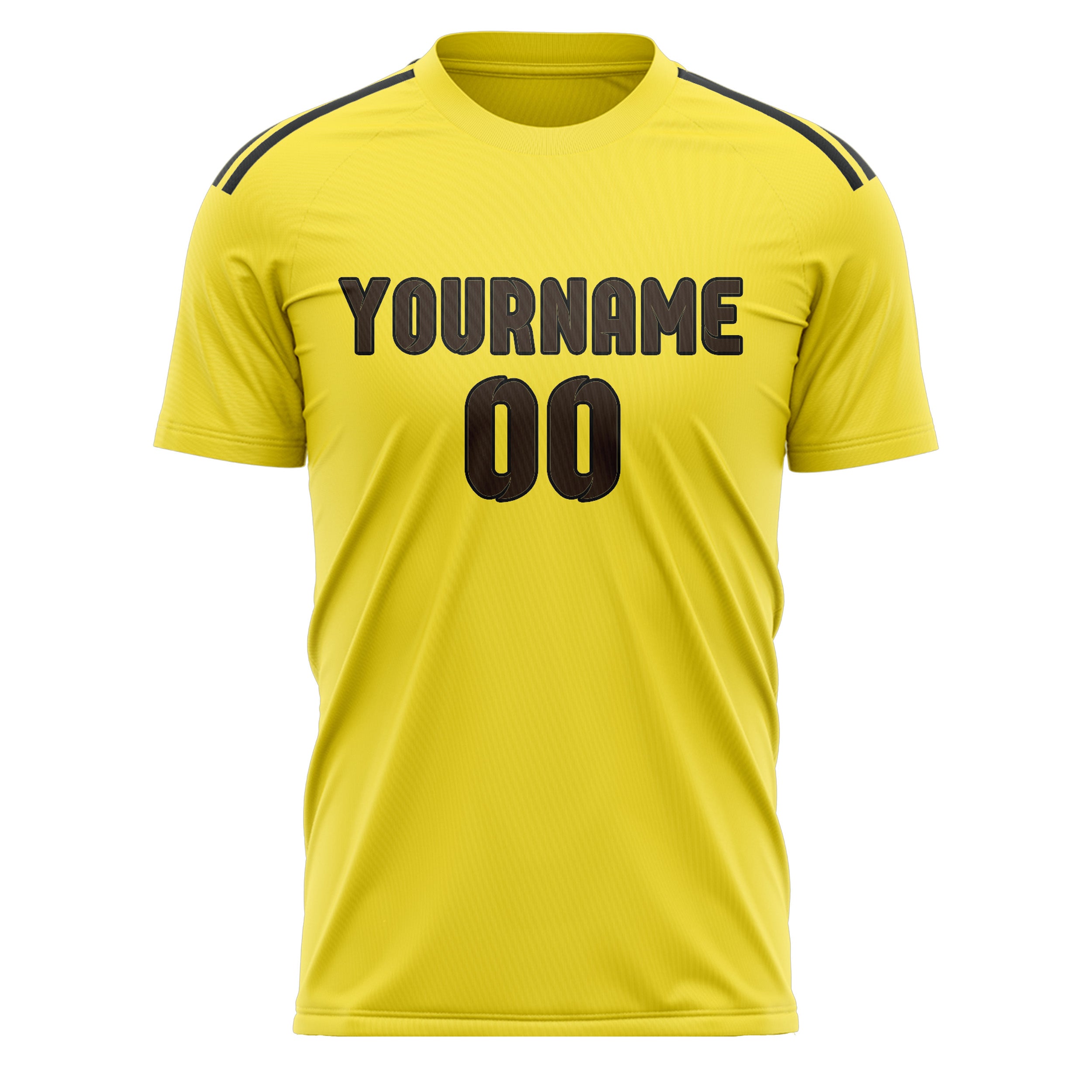 Maillot de football personnalisé jaune clair et marron