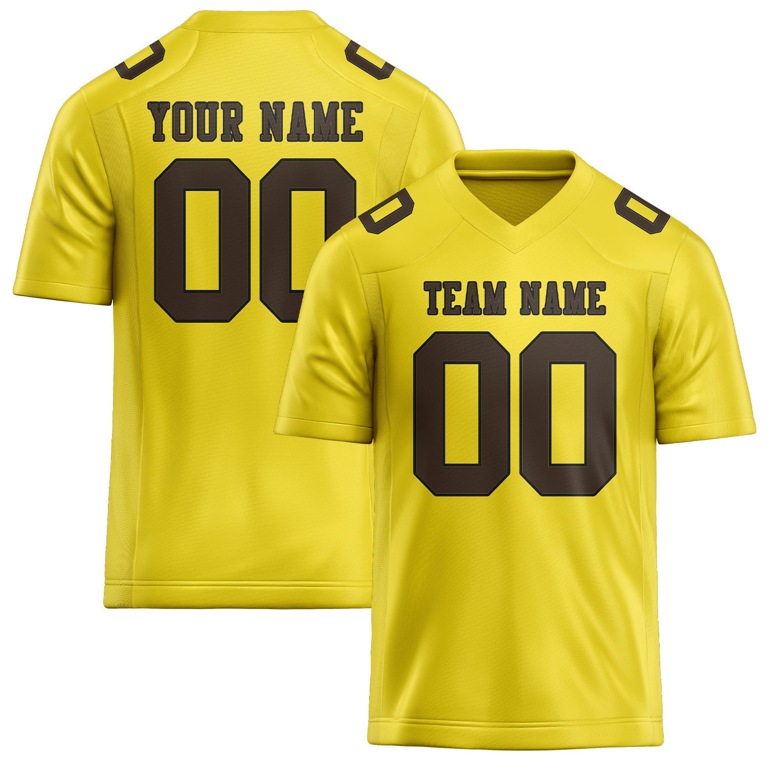 Maillot de football personnalisé jaune clair et marron