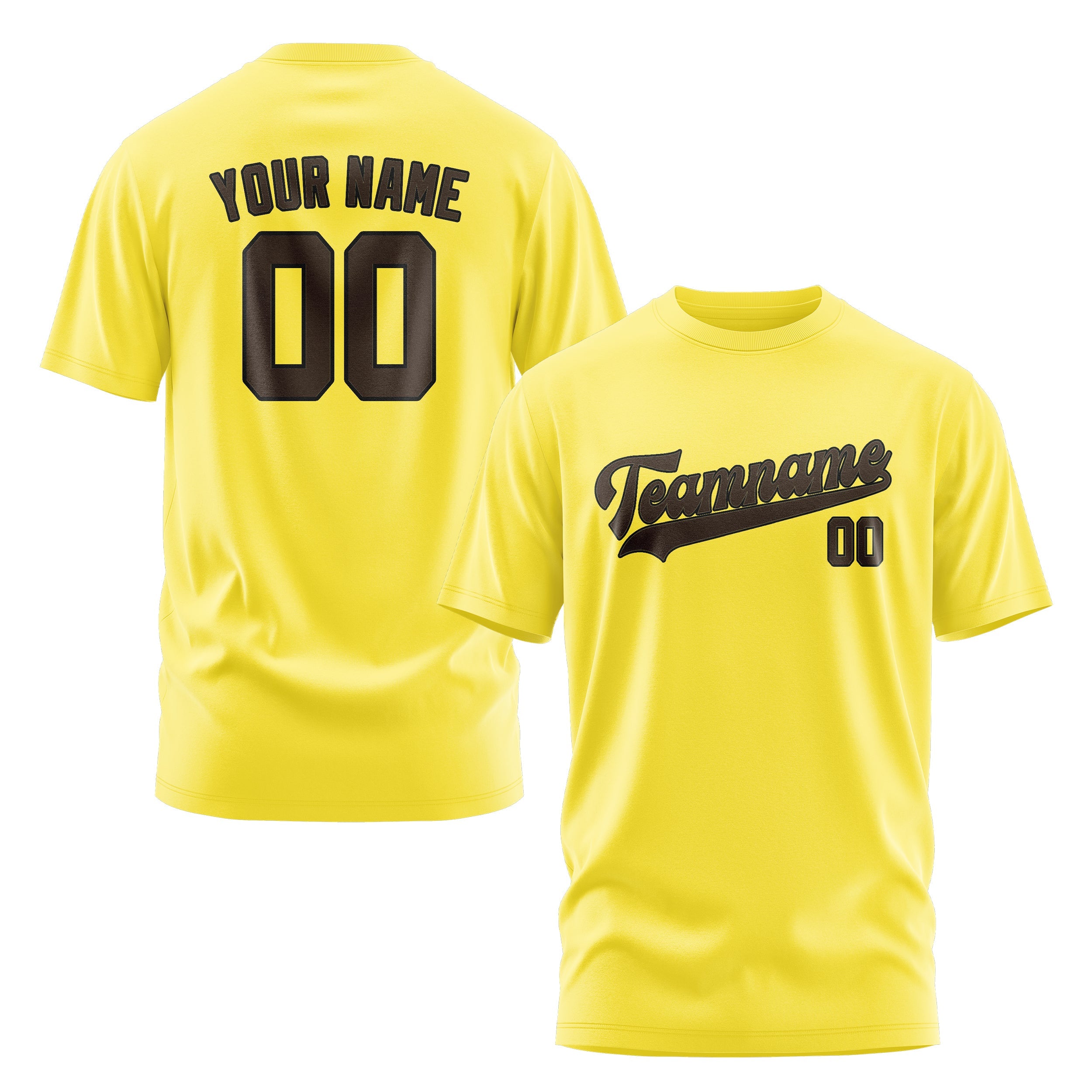 T-shirt personnalisé jaune clair marron