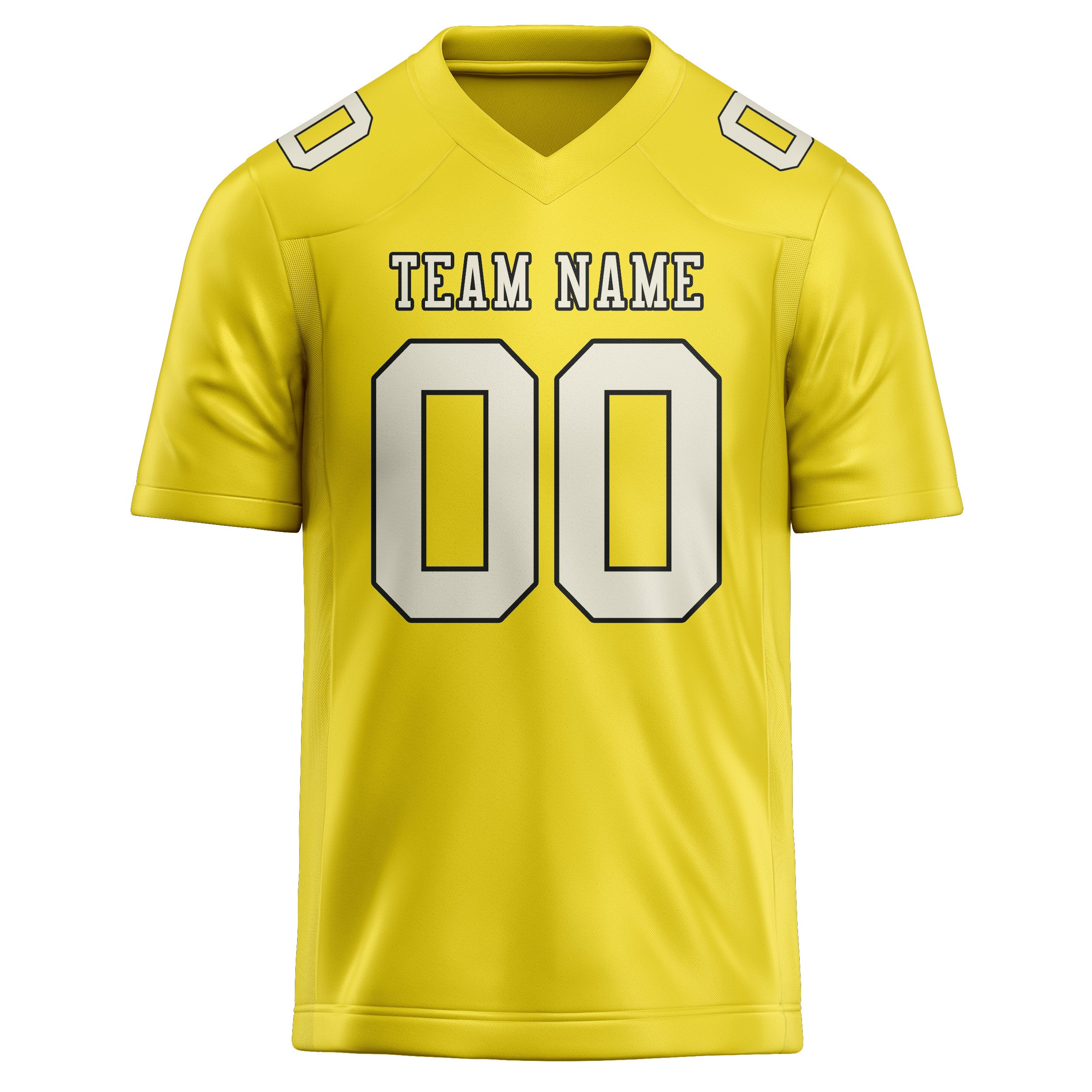 Maillot de football personnalisé jaune clair et crème