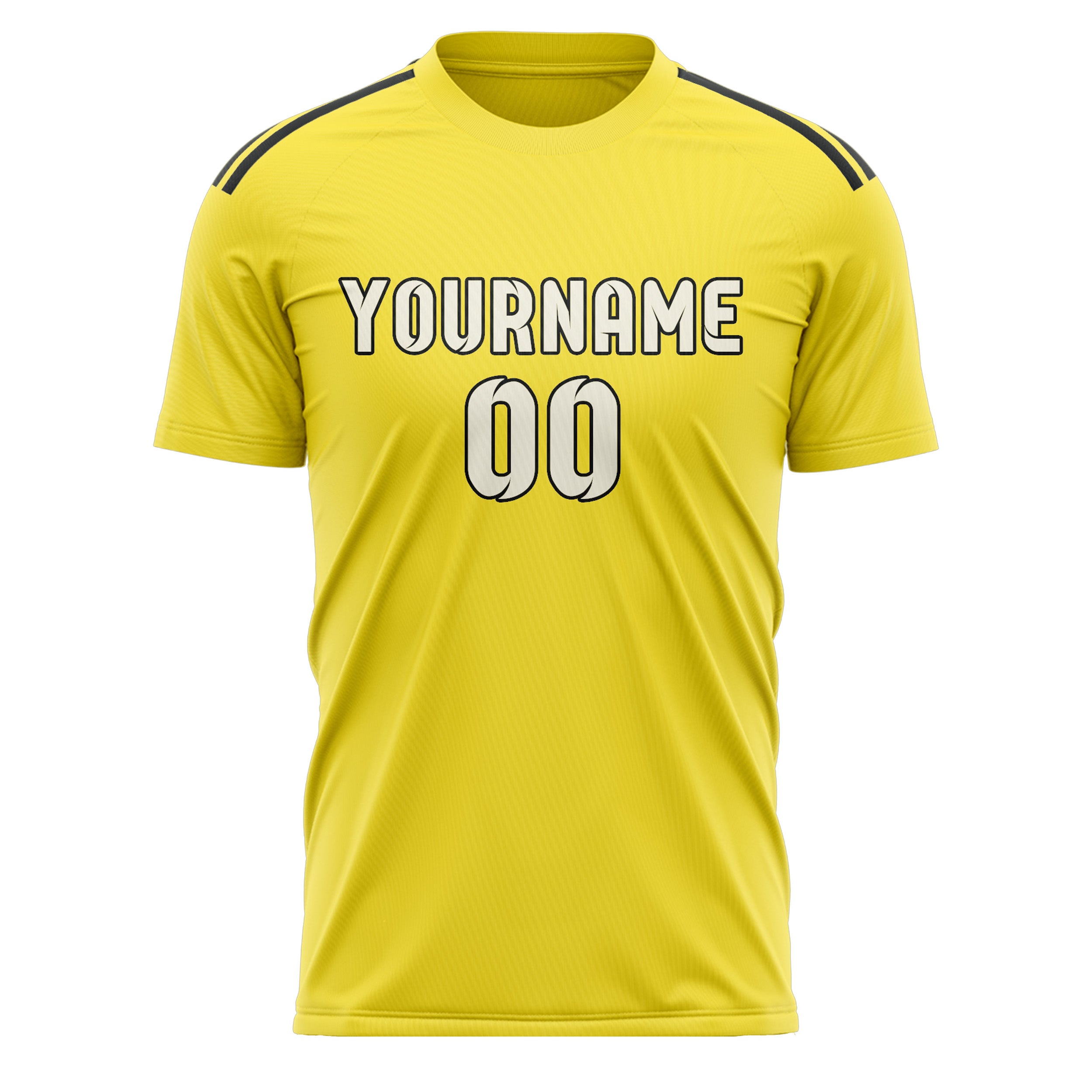 Maillot de football personnalisé jaune clair et crème