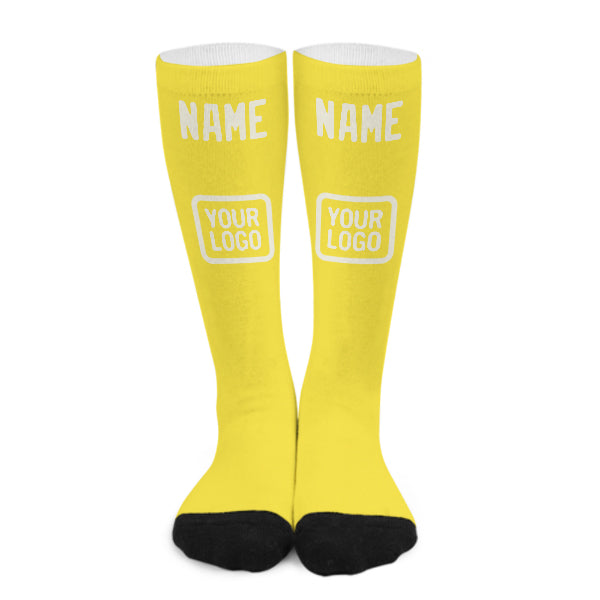 Chaussettes hautes sur mesure jaune clair crème