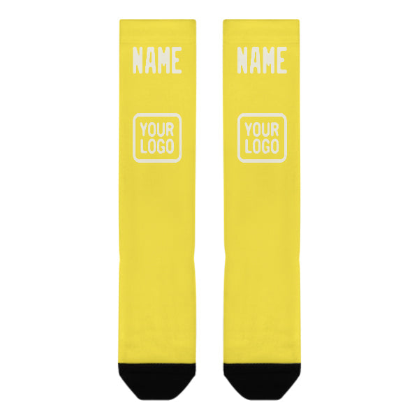Chaussettes hautes sur mesure jaune clair crème