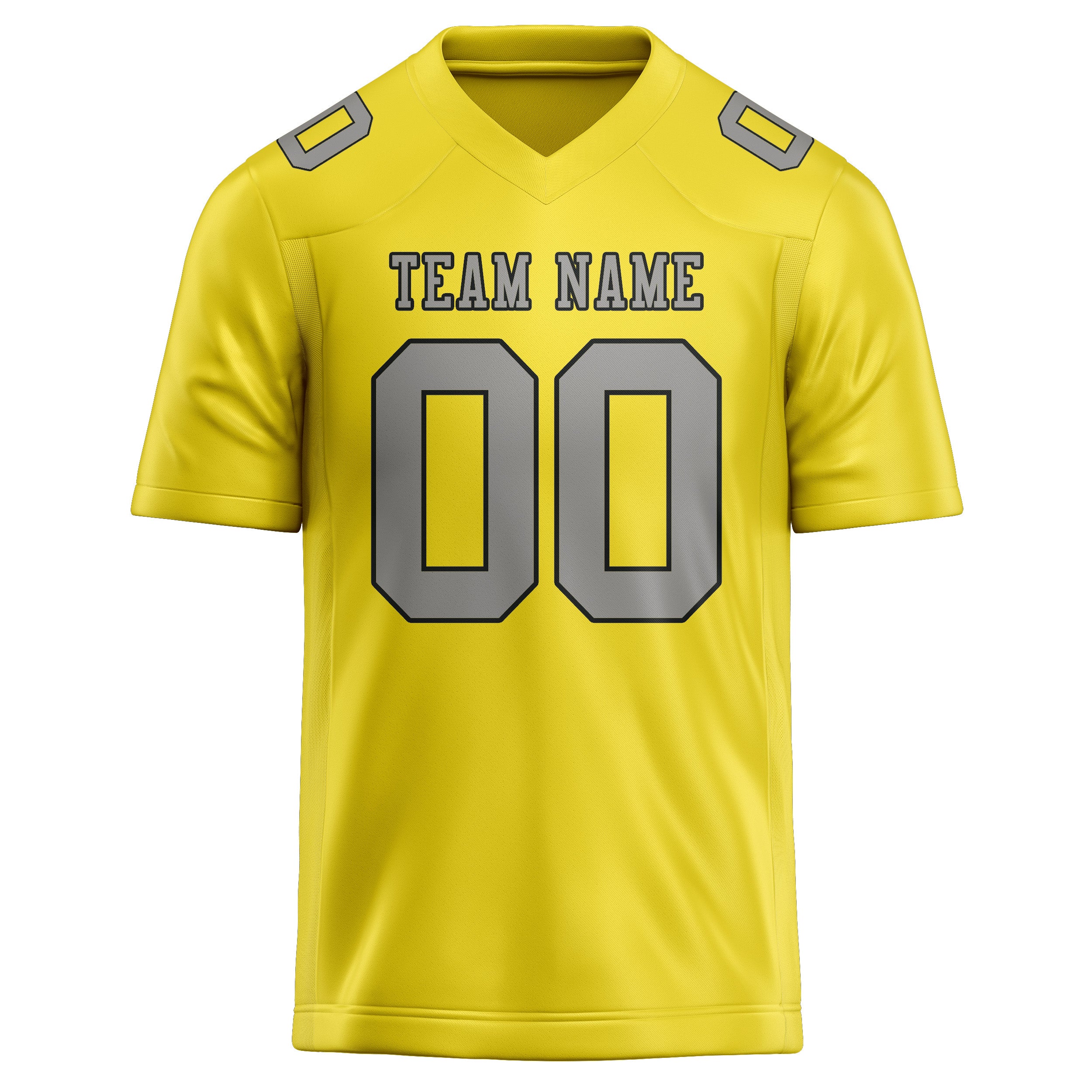 Maillot de football personnalisé jaune clair et gris