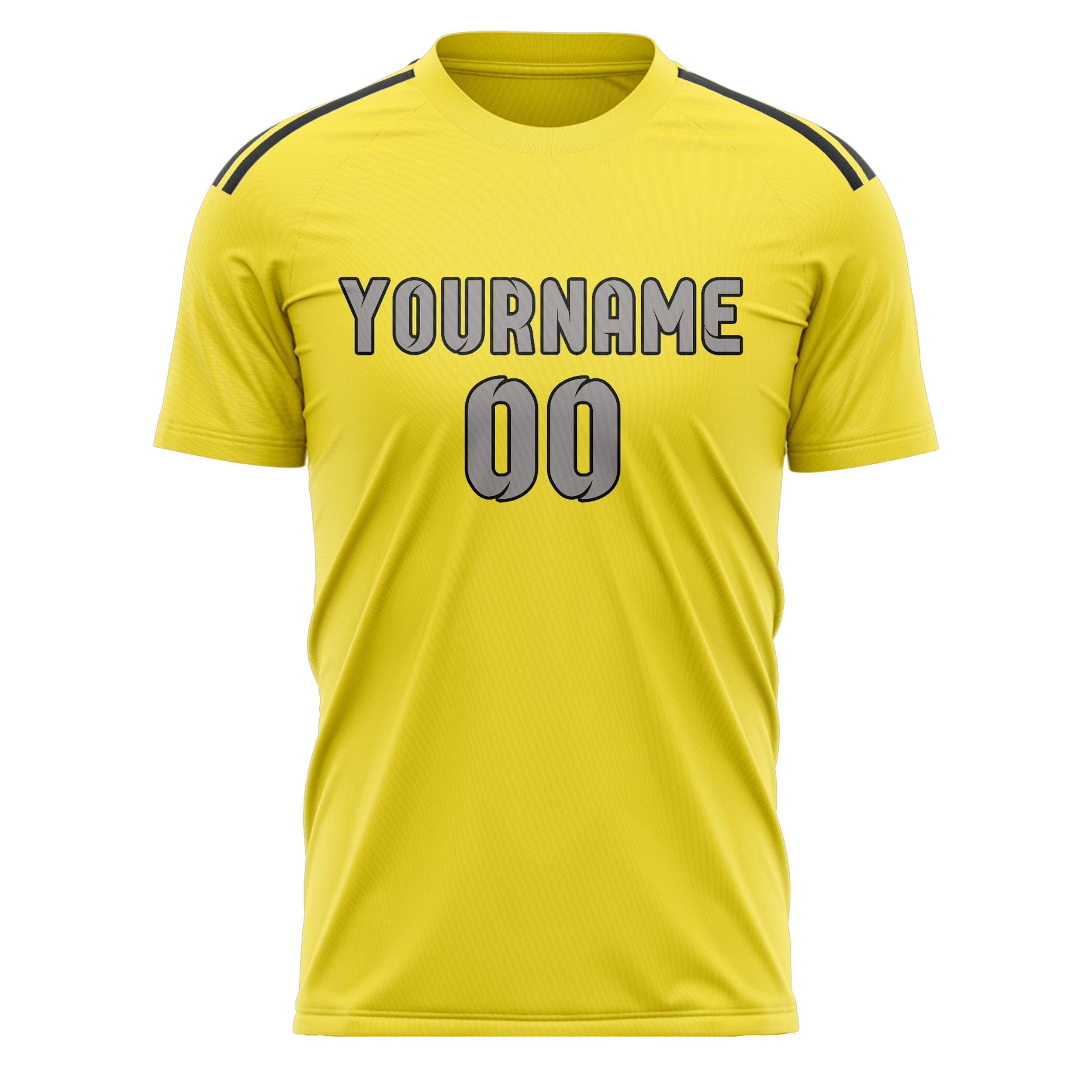 Maillot de football personnalisé jaune clair et gris
