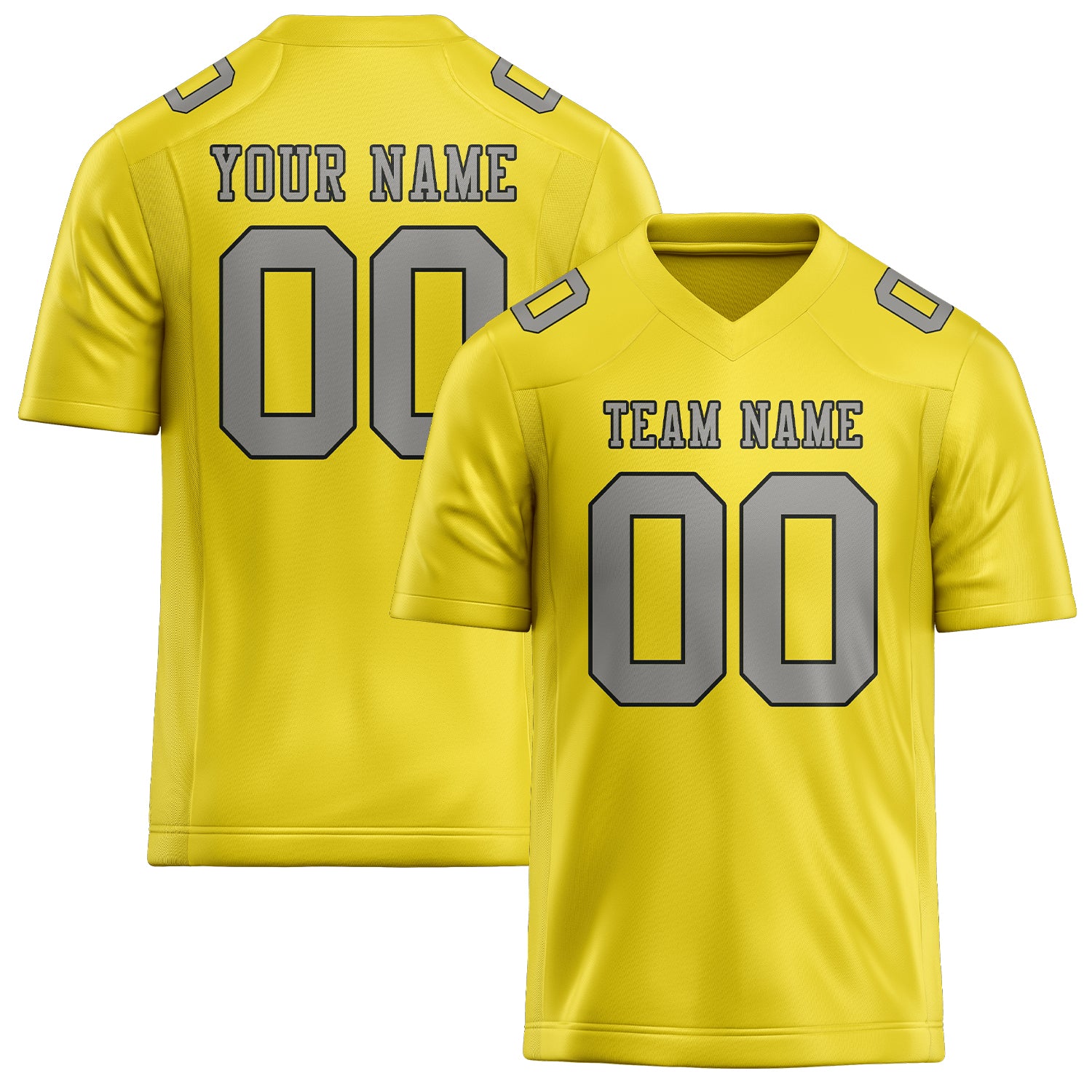Maillot de football personnalisé jaune clair et gris