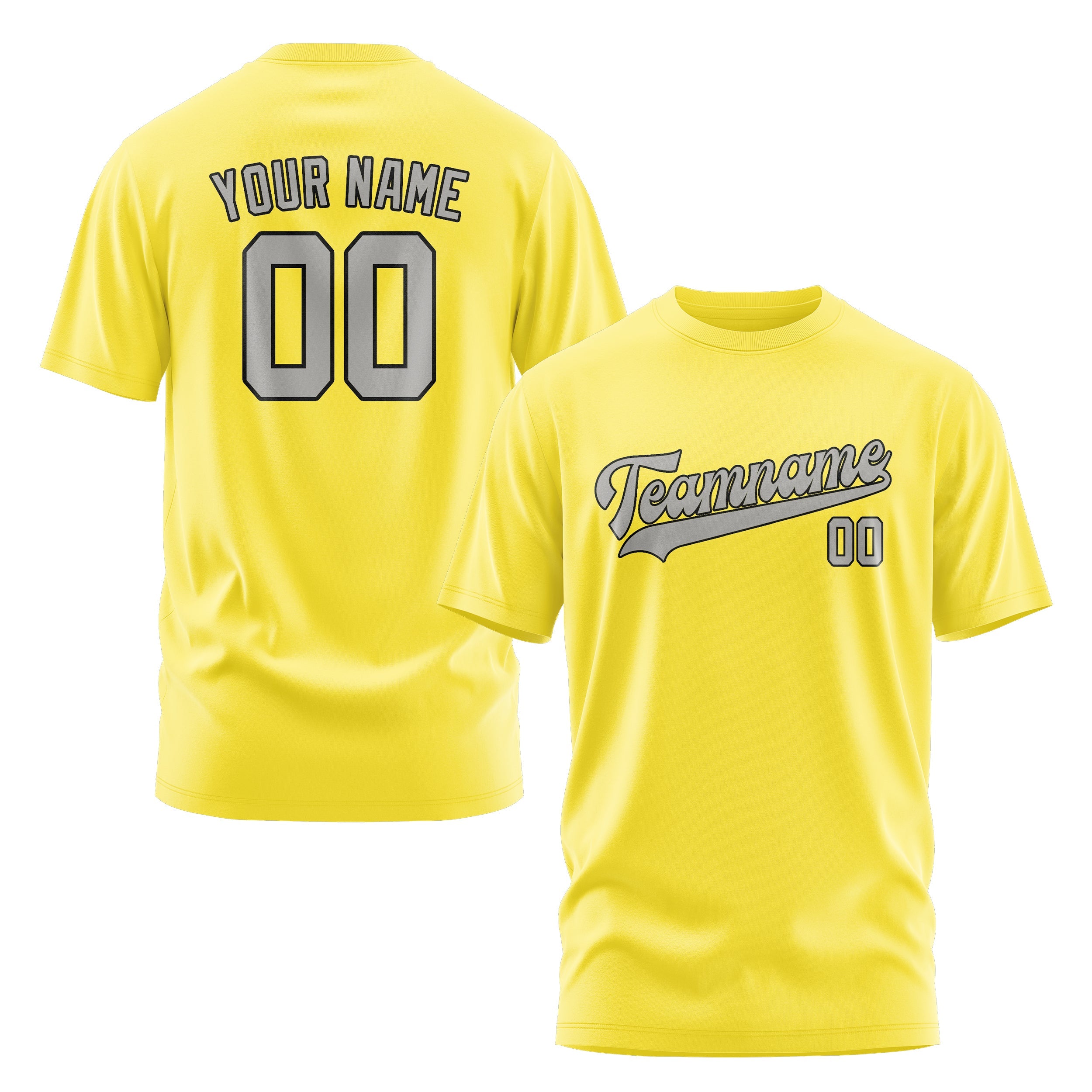 T-shirt personnalisé jaune clair gris