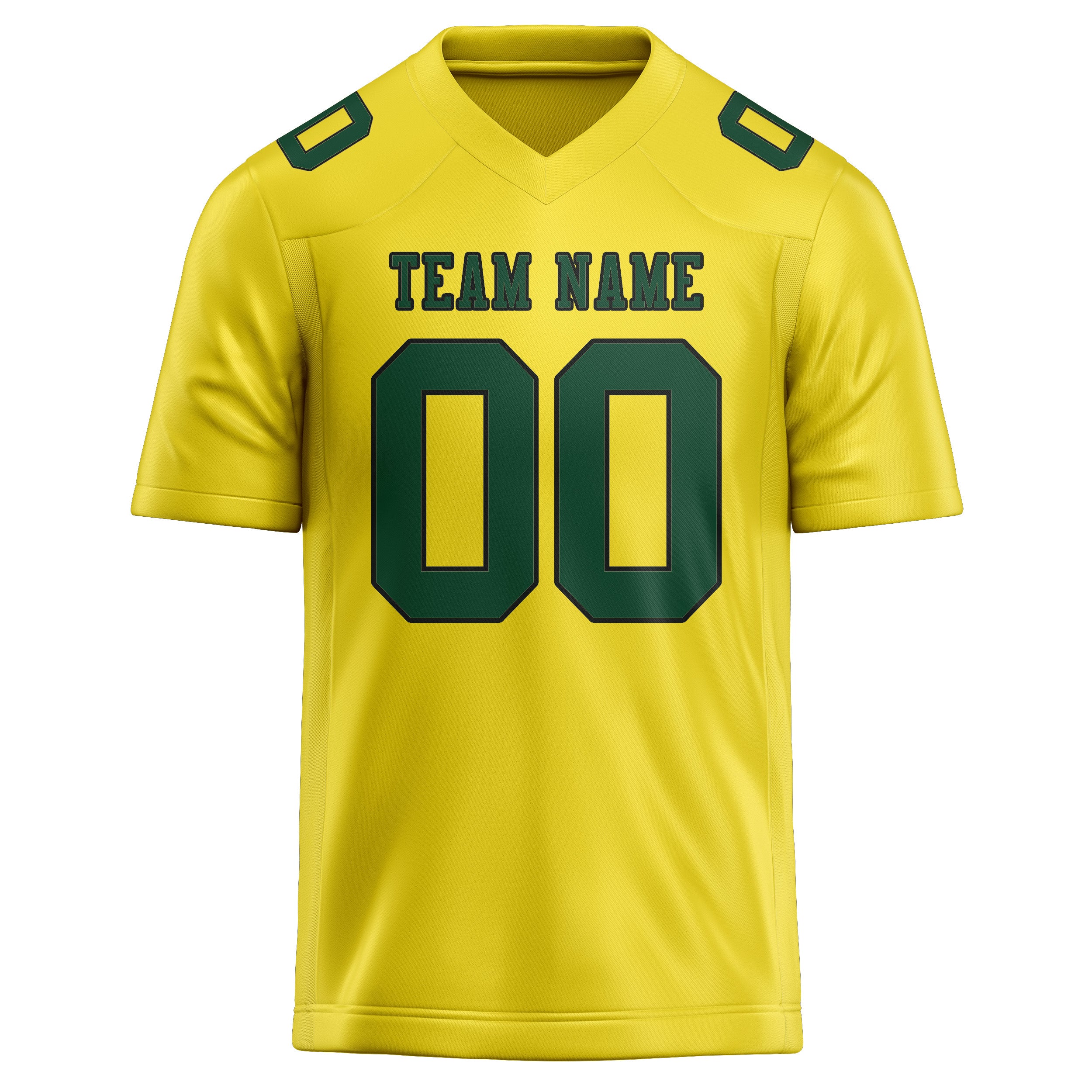 Maillot de football personnalisé jaune clair et vert