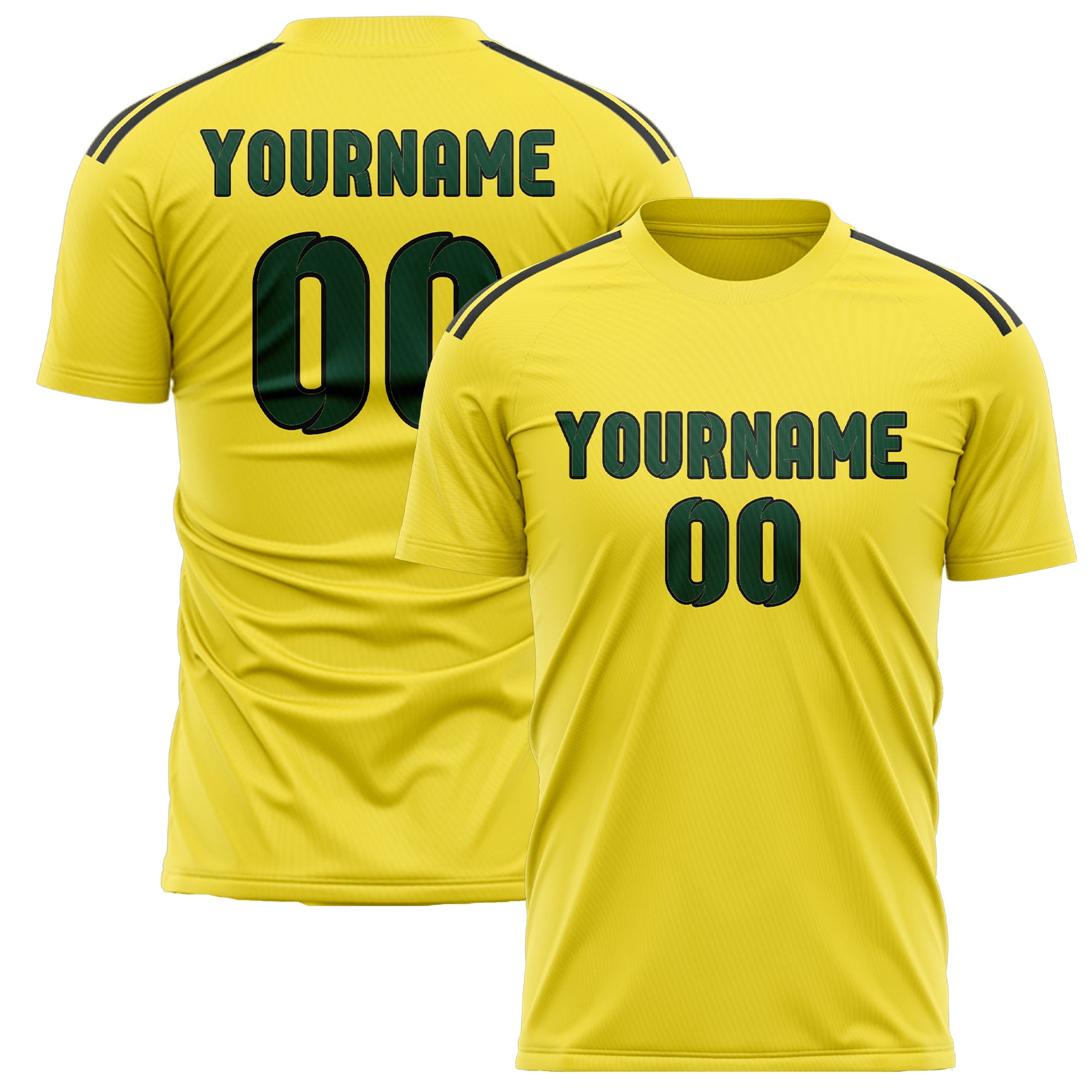 Maillot de football personnalisé jaune clair et vert