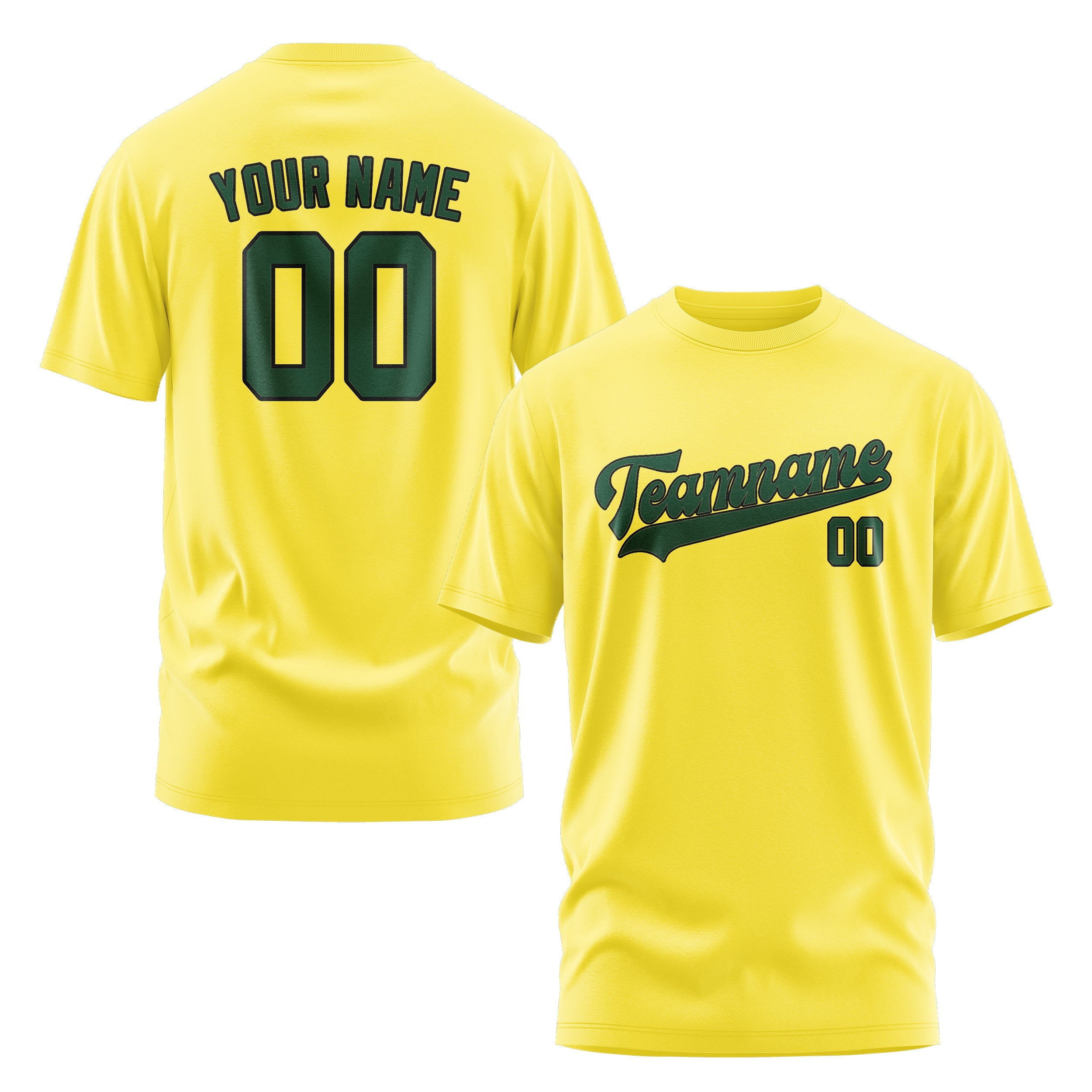 T-shirt personnalisé jaune clair/vert