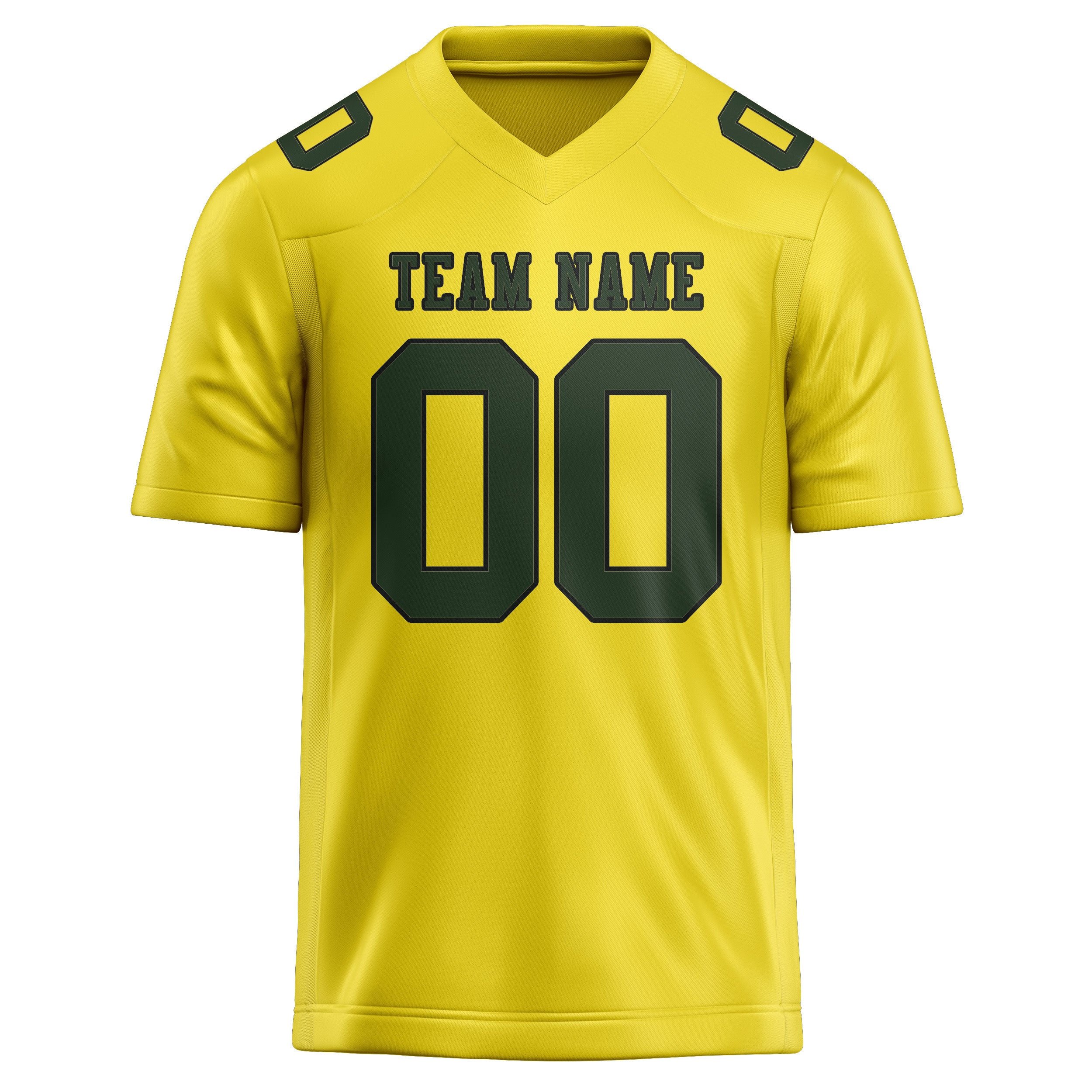 Maillot de football personnalisé jaune clair et vert foncé