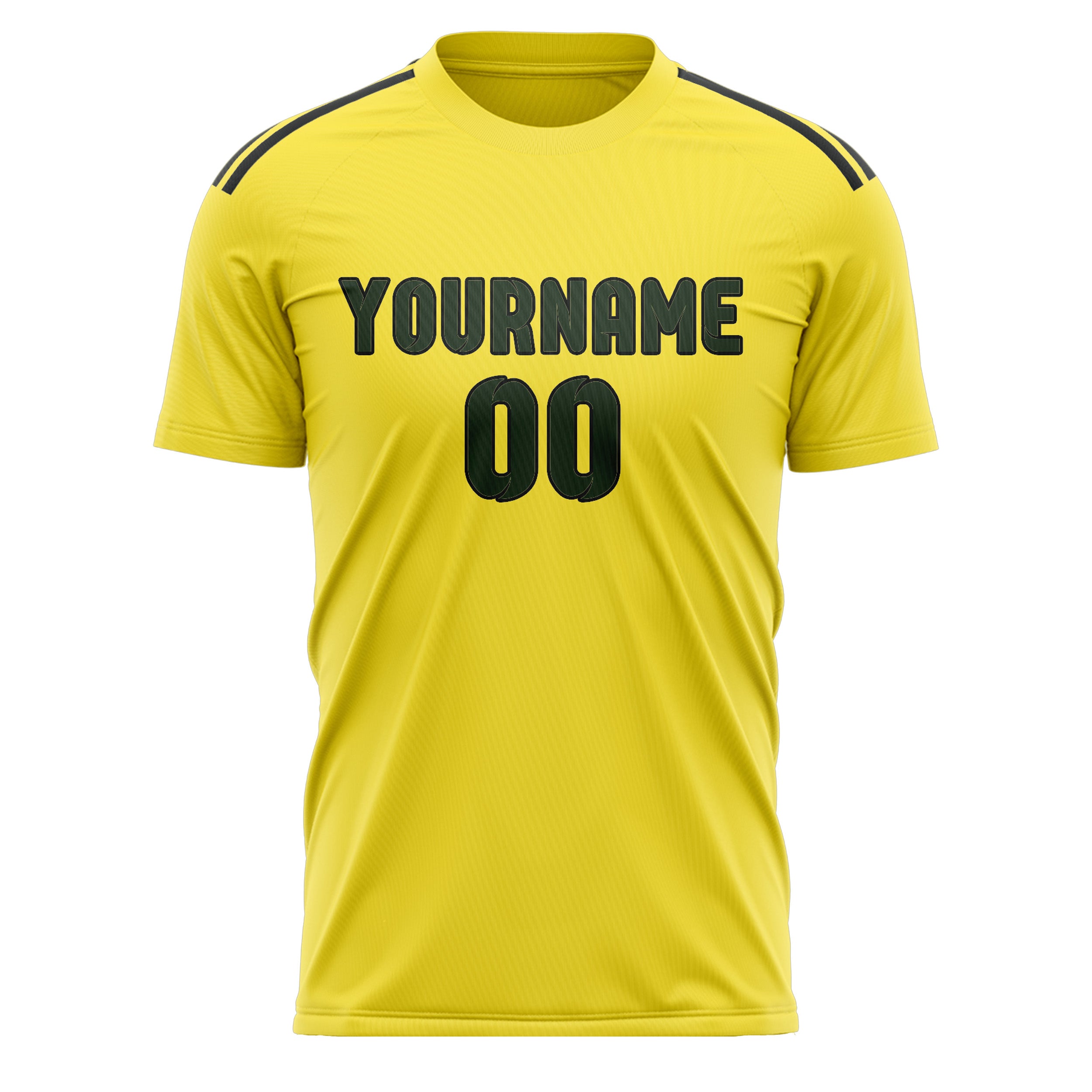 Maillot de football personnalisé jaune clair et vert foncé