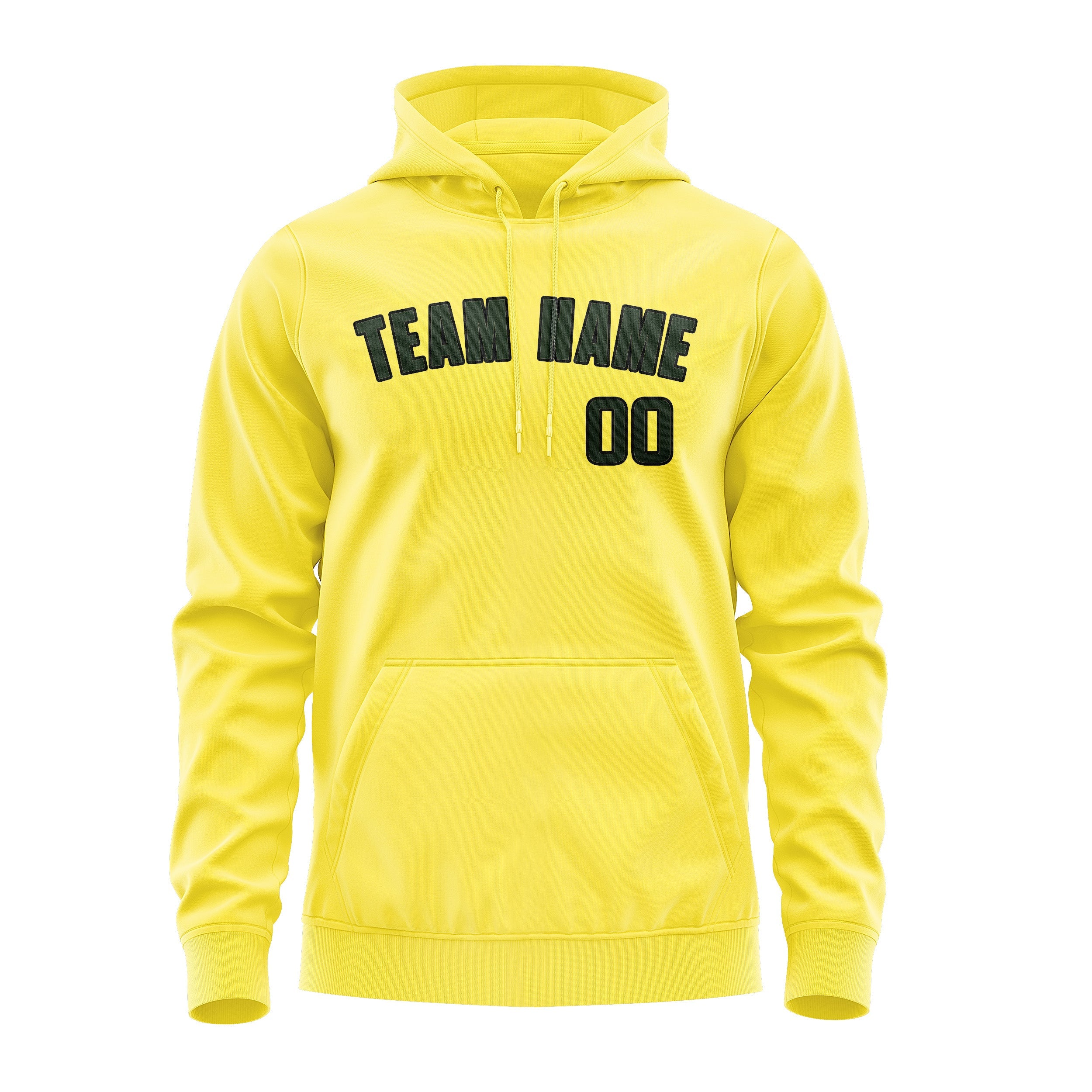 Sweat à capuche personnalisé jaune clair et vert foncé 