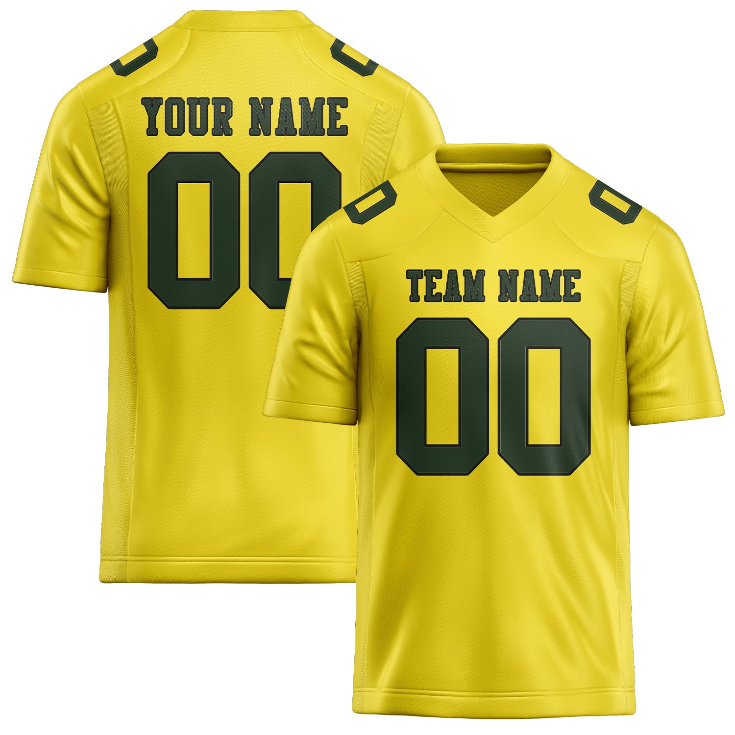 Maillot de football personnalisé jaune clair et vert foncé