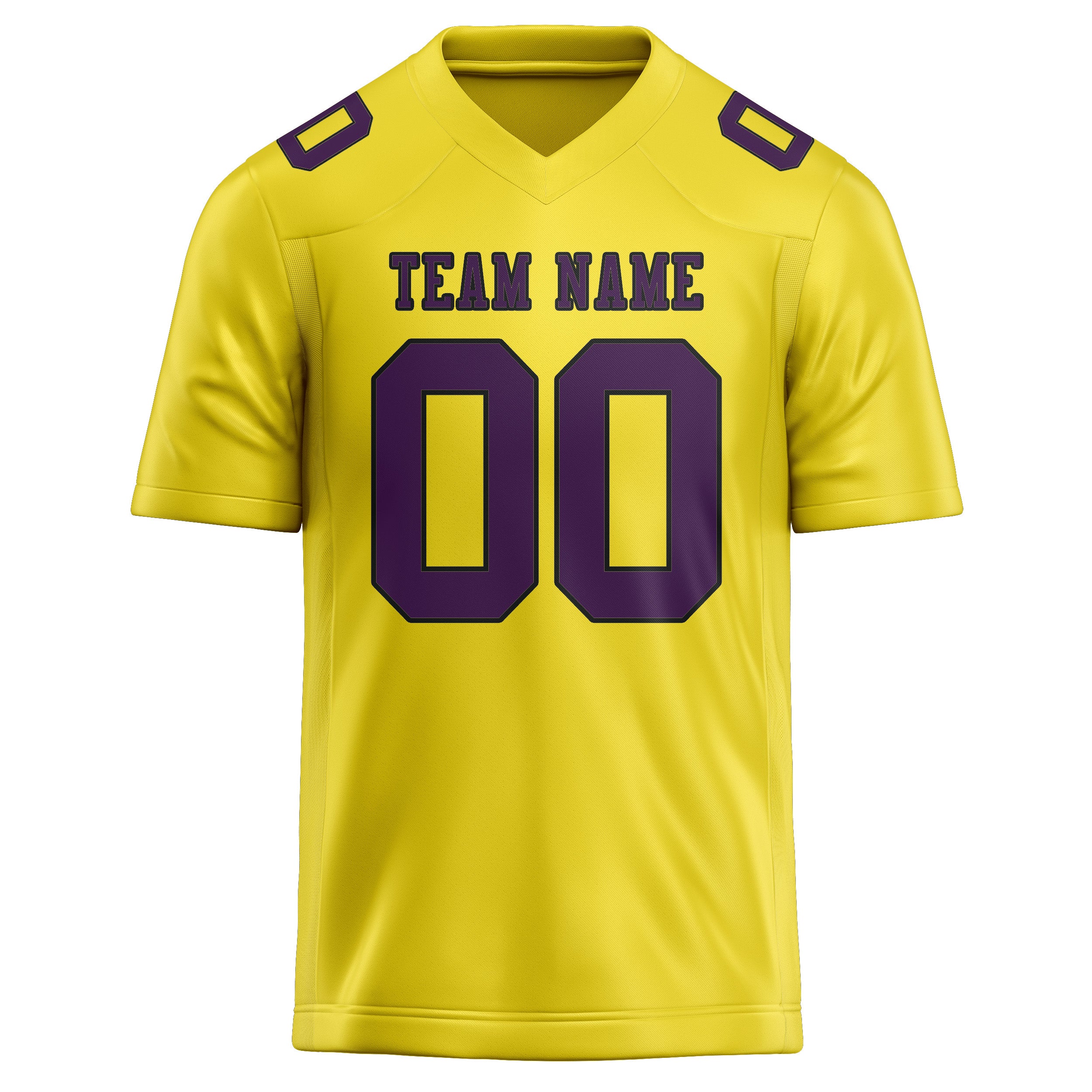 Maillot de football personnalisé jaune clair et violet