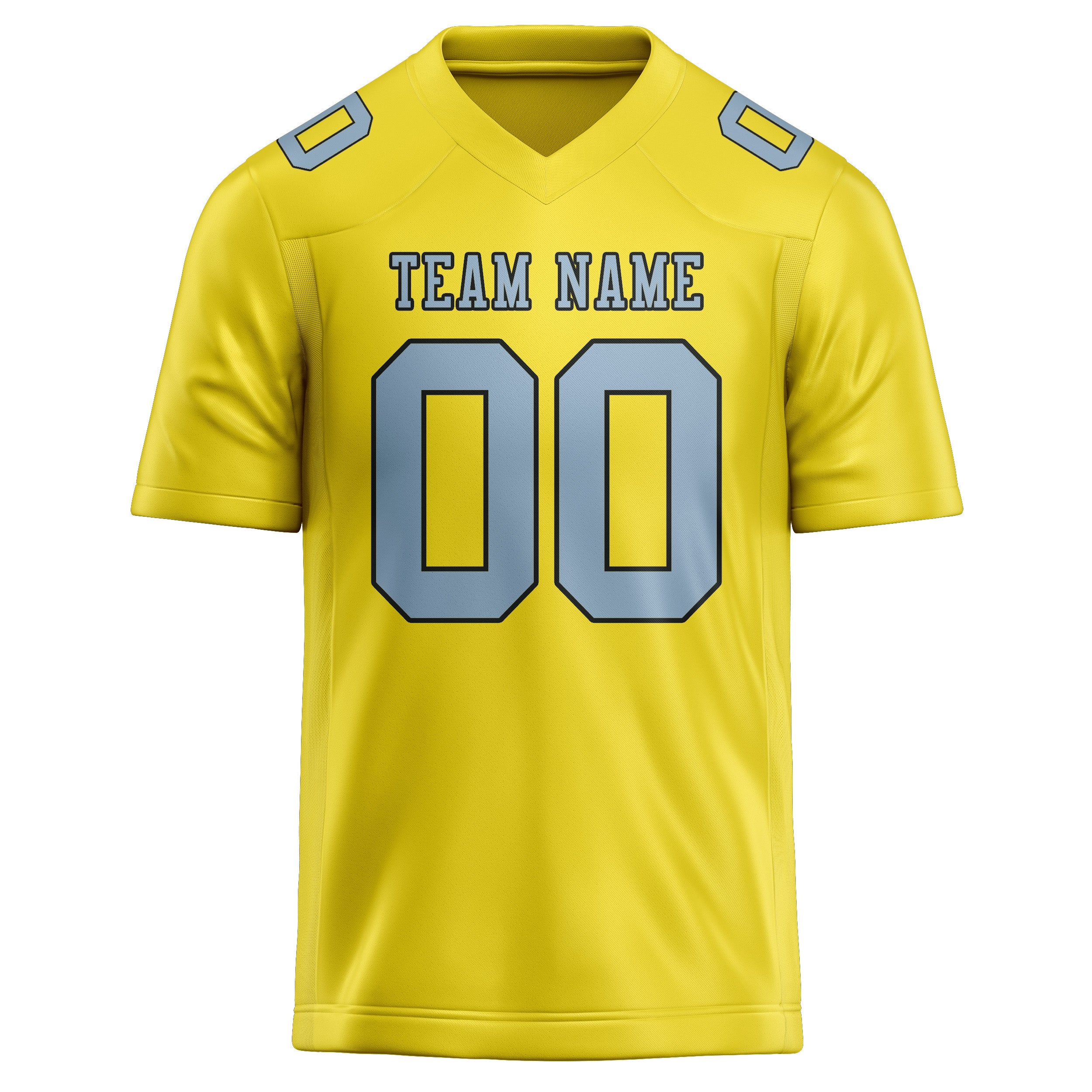 Maillot de football personnalisé jaune clair et bleu clair