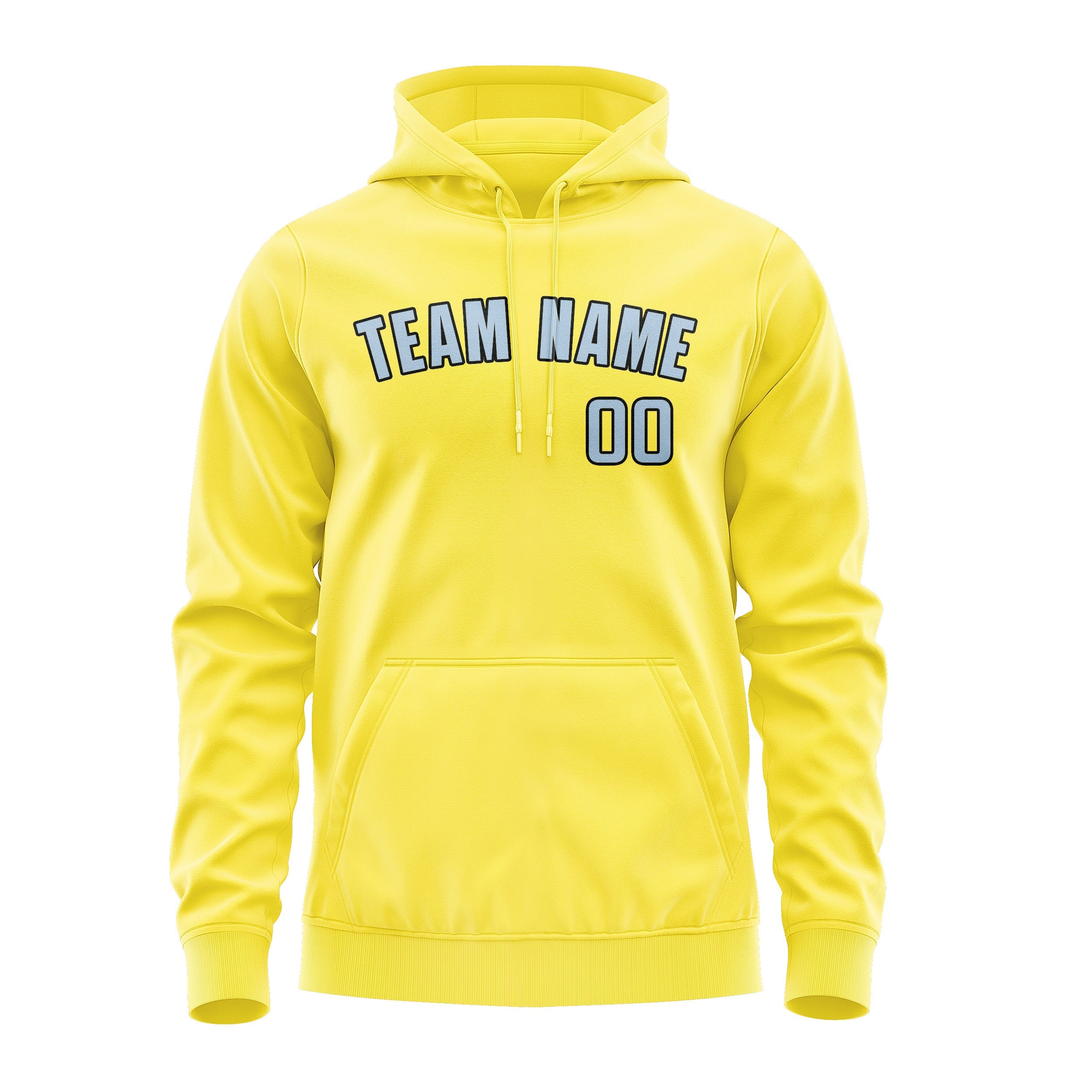 Sweat à capuche personnalisé jaune clair et bleu clair 