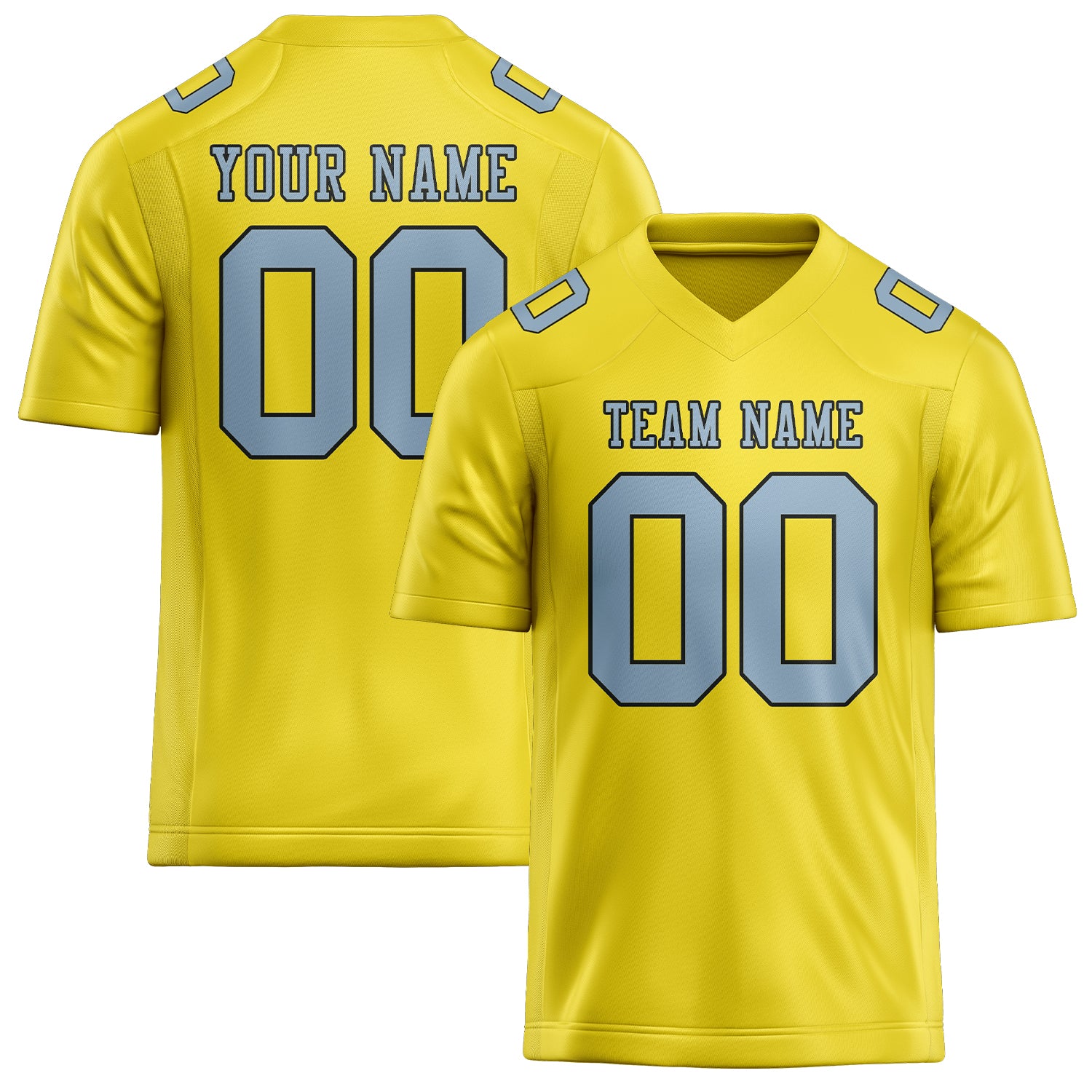 Maillot de football personnalisé jaune clair et bleu clair