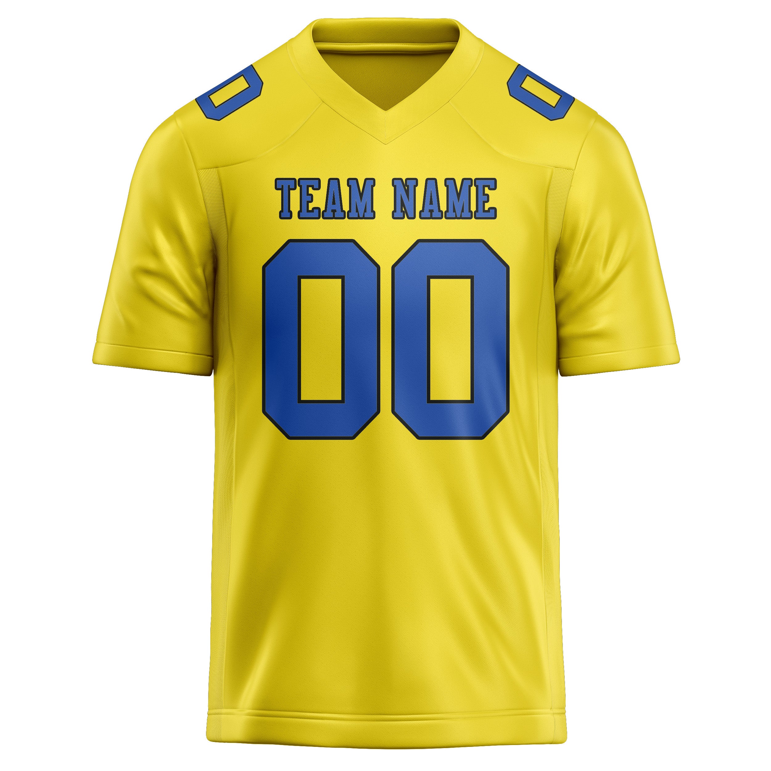 Maillot de football personnalisé jaune clair et bleu ciel