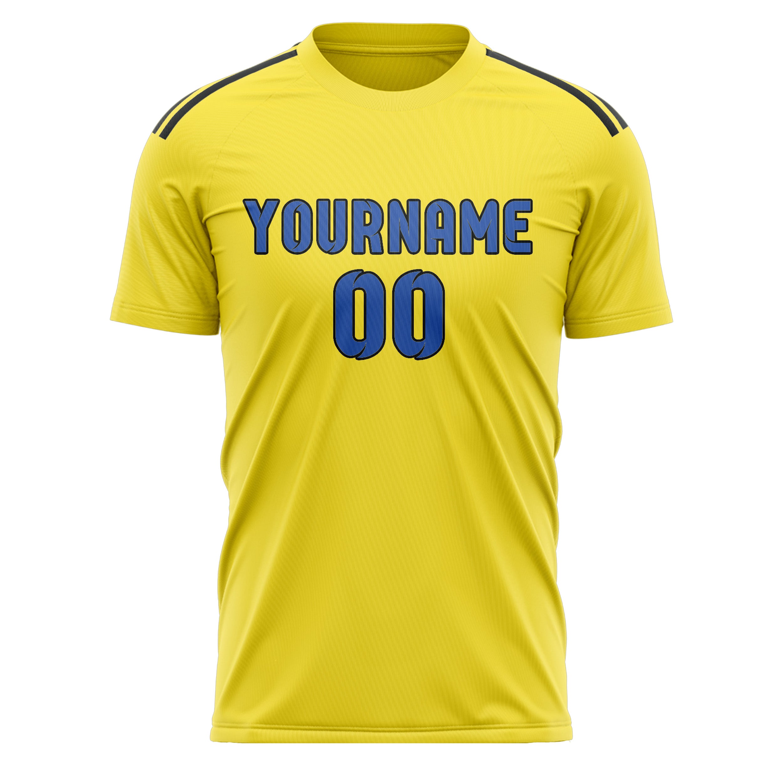 Maillot de football personnalisé jaune clair et bleu ciel