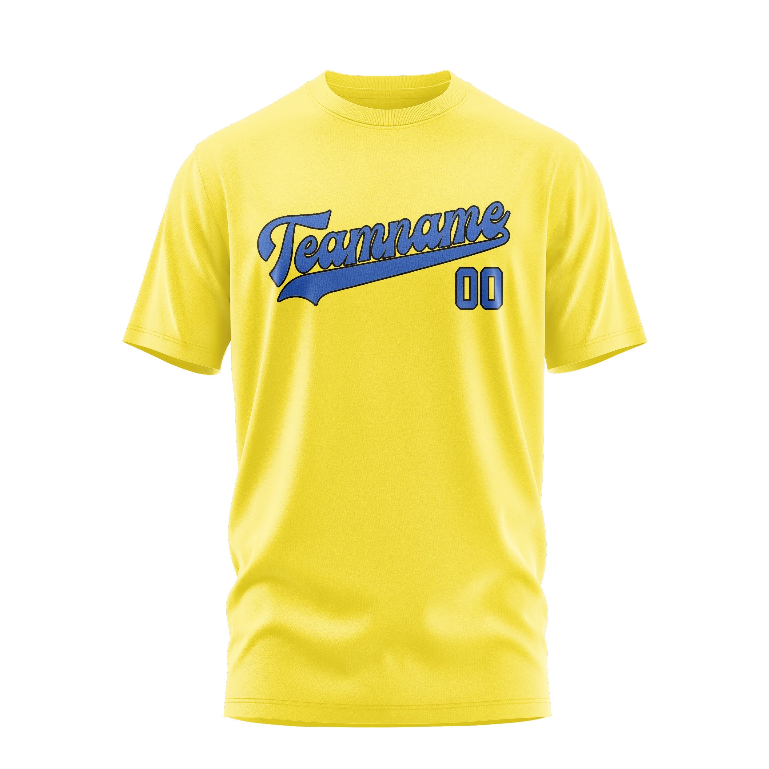 T-shirt personnalisé jaune clair et bleu ciel