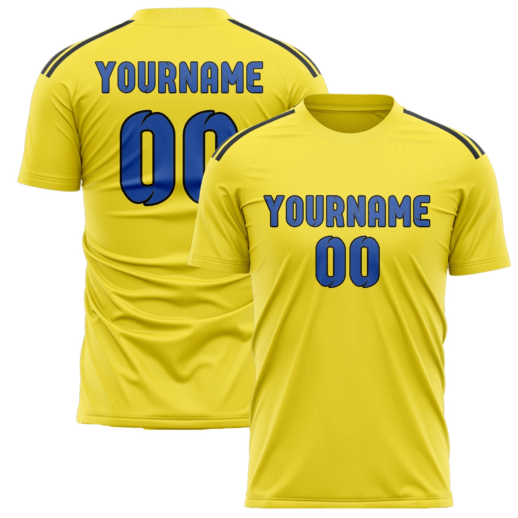 Maillot de football personnalisé jaune clair et bleu ciel