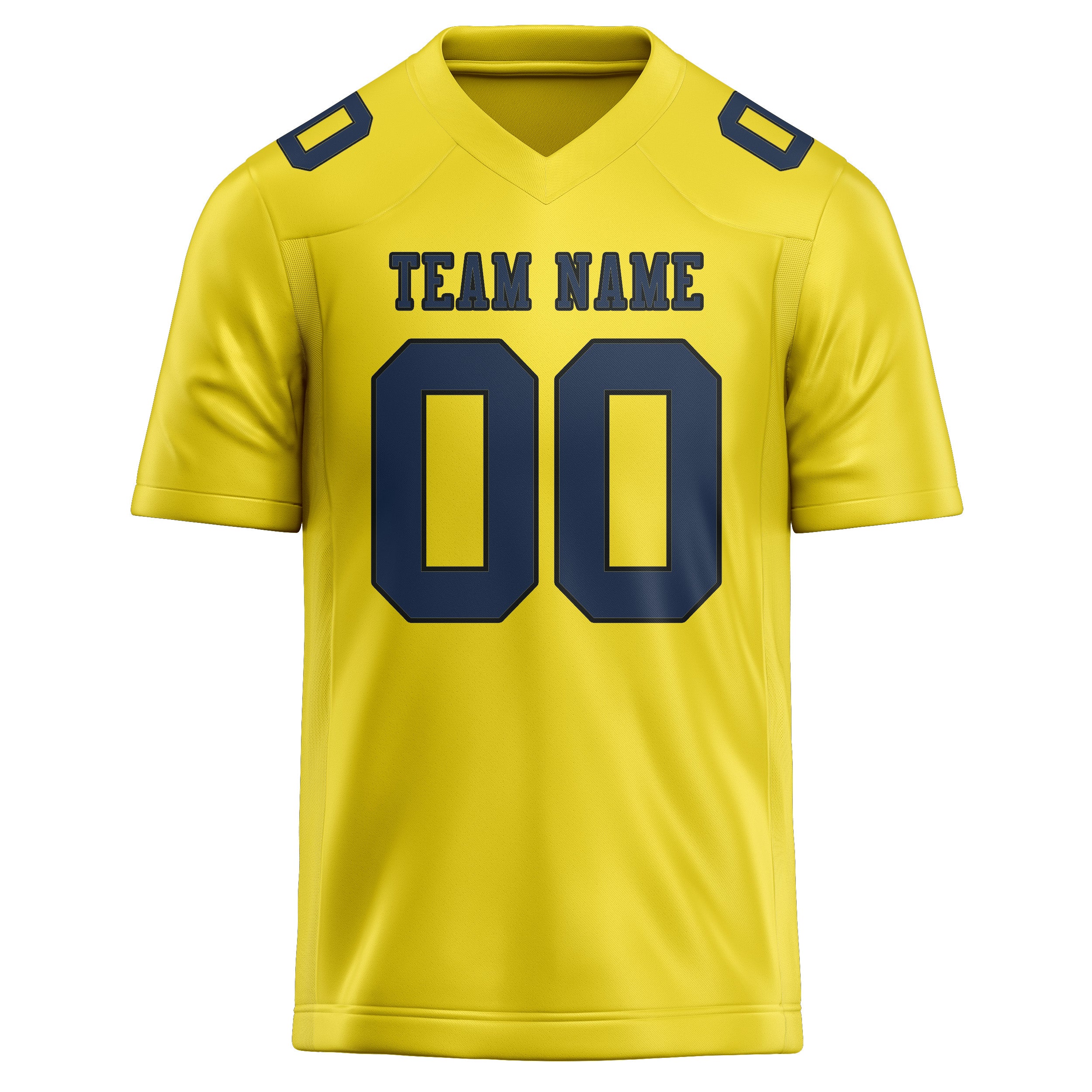 Maillot de football personnalisé jaune clair et bleu