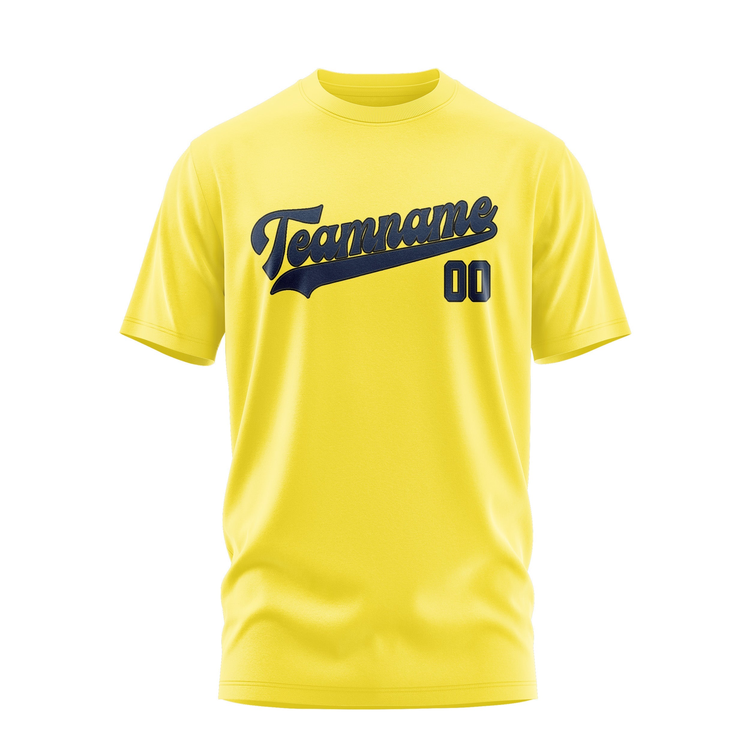 T-shirt personnalisé jaune clair et bleu