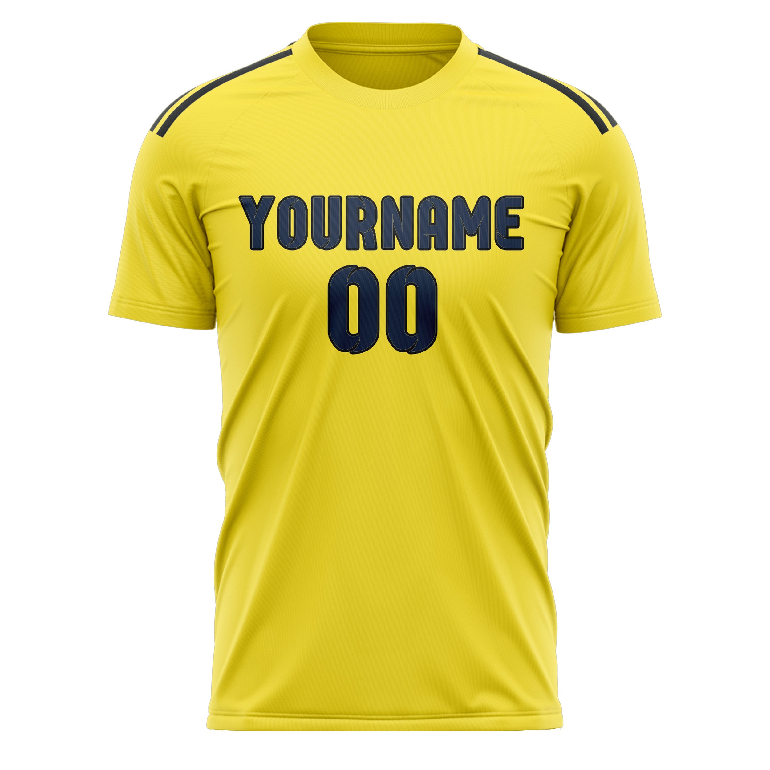 Maillot de football personnalisé jaune clair et bleu