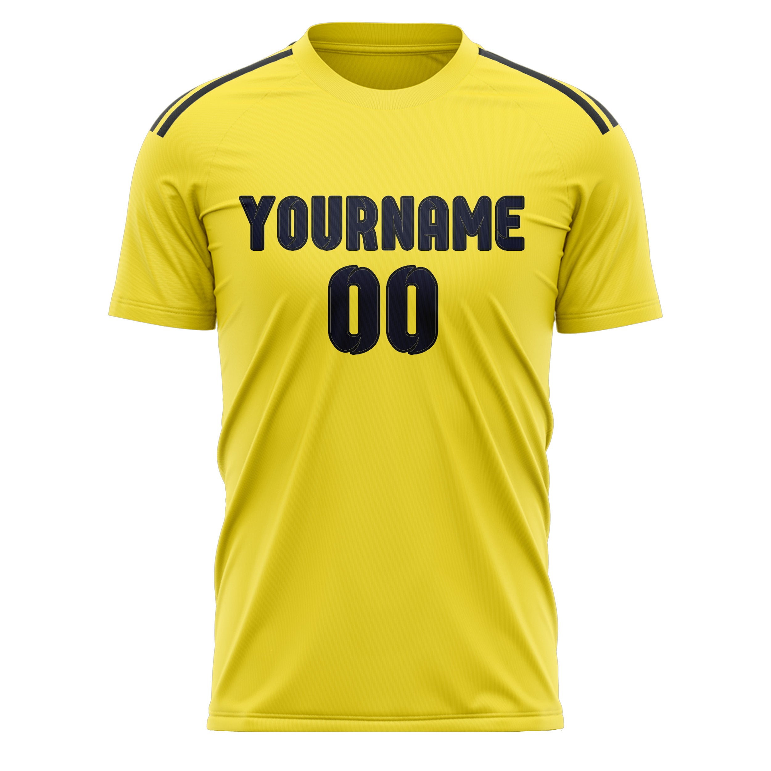 Maillot de football personnalisé jaune clair et marine